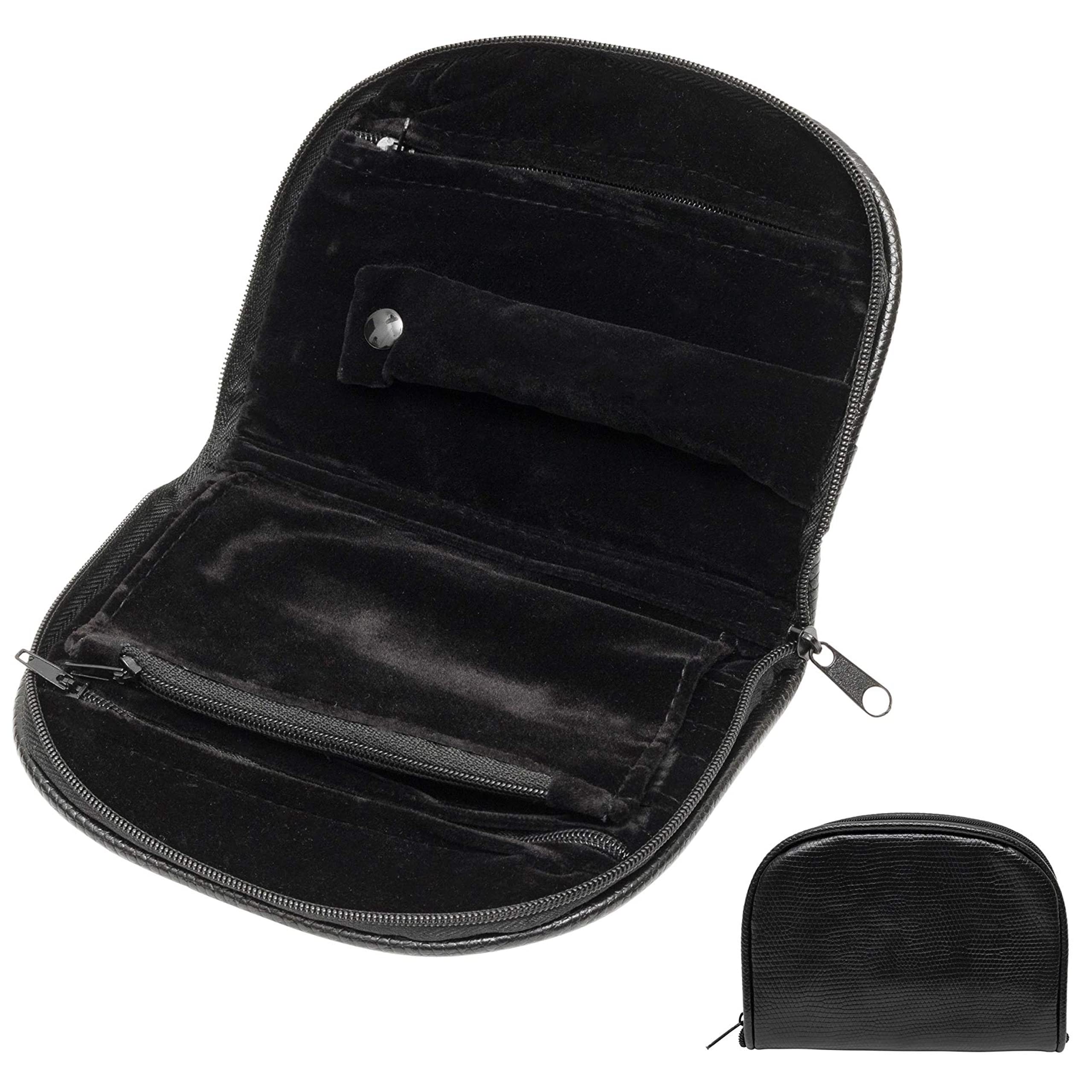 Premium Travel Jewelry Organizer Pouch - Compact Zippered Jewelry Case with Secure Pocket for Necklaces, Rings & Earrings - Perfect Jewelry Storage for Vacations, Business Trips & Weekend Getaways (Small Size)