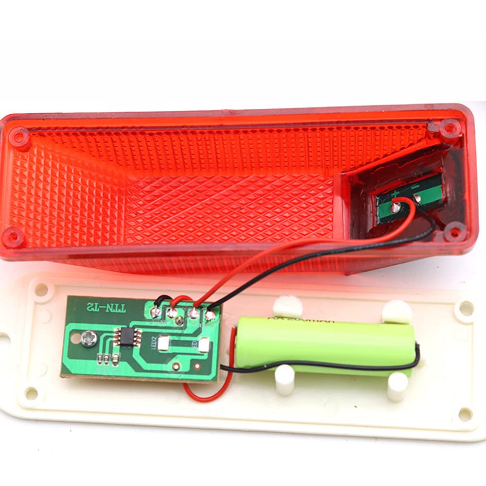 Solar Powered LED Warning Light - Red & Yellow Flashing Beacon for Construction Fences, Road Guardrails, Garden Safety (Waterproof, Auto On/Off) - Ideal for Traffic Control, Urban Lighting & Nighttime Safety