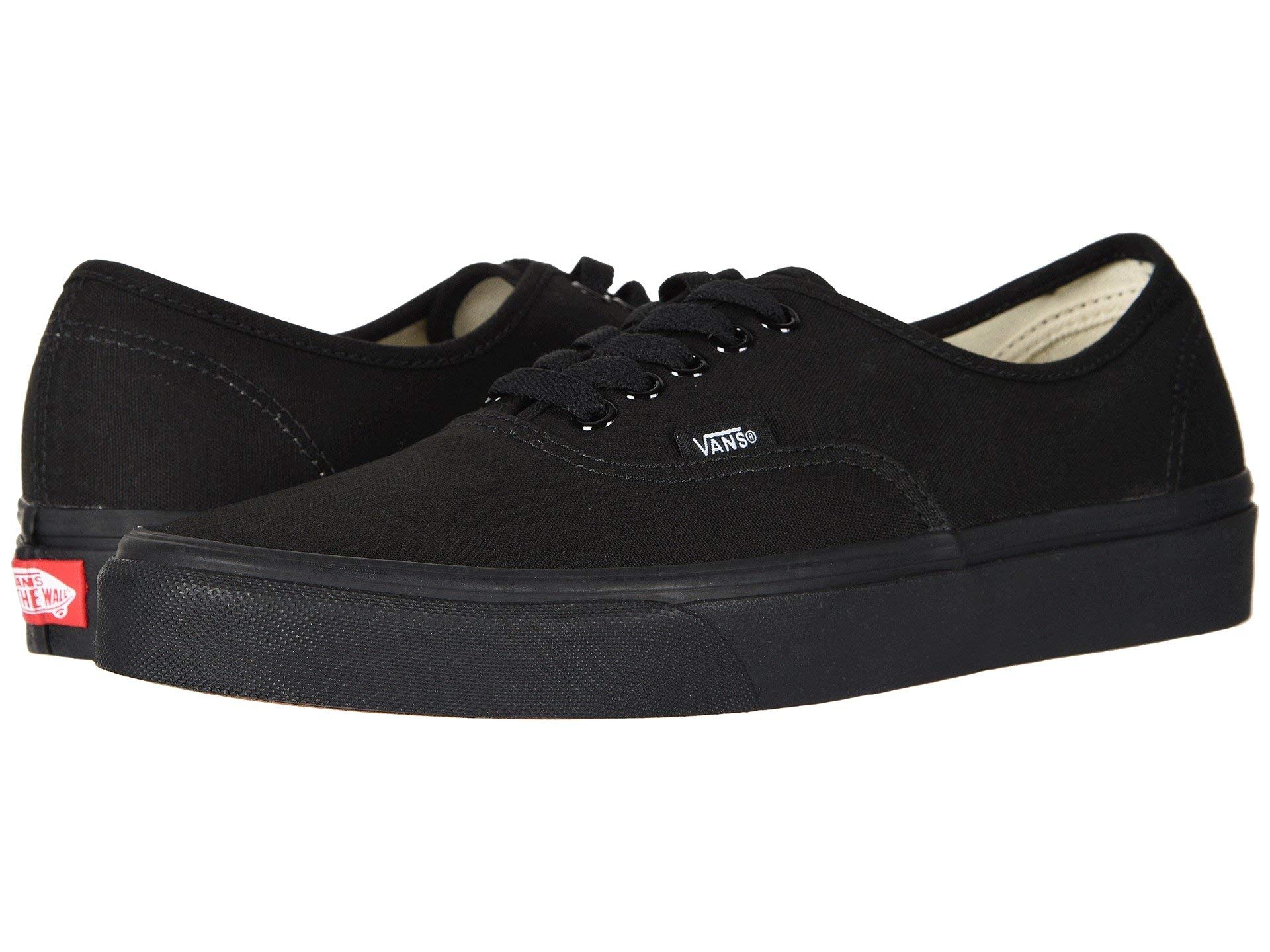 Vans Authentic Unisex Sneakers - Classic Black/Black Canvas Shoes for Men & Women | Casual Wear, Skateboarding, Street Style