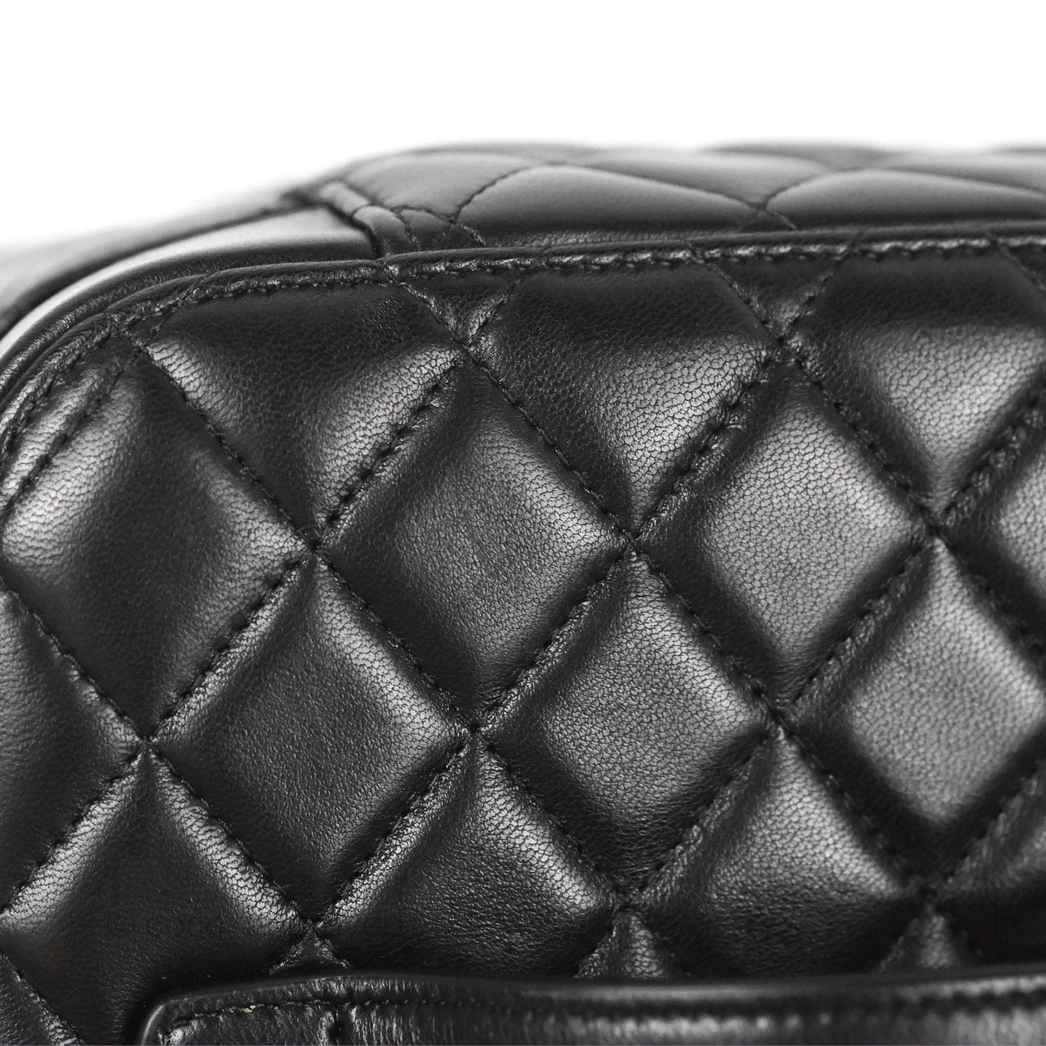 Chanel Classic Quilted Black Lambskin Cosmetic Vanity Pouch with Gold Hardware - Perfect for Travel, Makeup Storage & Luxury Gift Giving