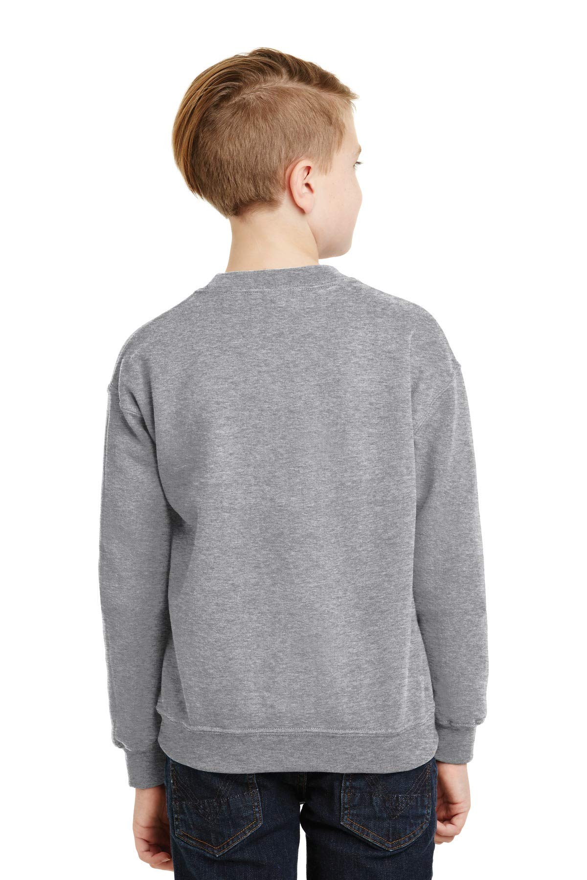 Gildan Big Boys' Preshrunk Heavy Blend Fleece Sweatshirt - Sport Grey, Small - Warm & Comfortable Pullover for Kids' Sports, School & Outdoor Activities