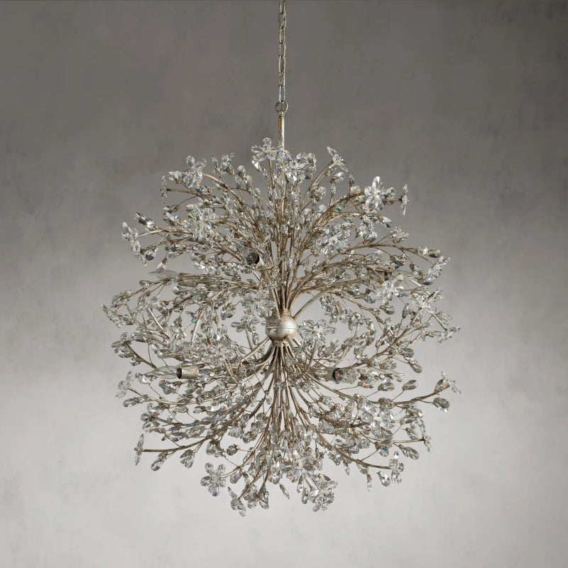 Fiore 8-Light Round Crystal Chandelier - Modern Ceiling Light Fixture for Dining Room, Bedroom & Living Room Decor
