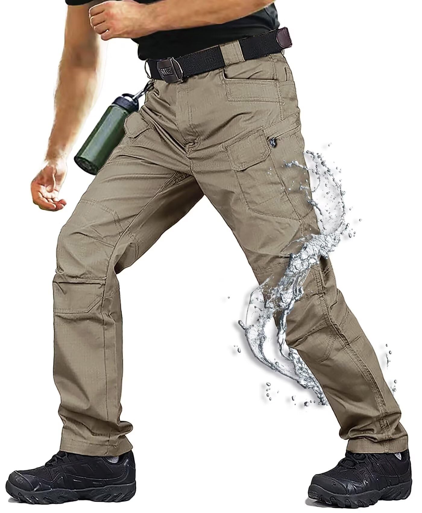 **Men's Tactical Pants - 10-Pocket Water-Resistant Ripstop Hiking & Cargo Pants for Military, Fishing & Outdoor Adventures**    **Use Cases:** Perfect for hiking, camping, fishing, military training, and tactical operations.