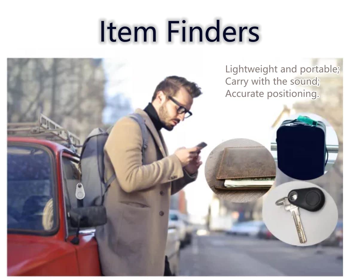 4 Pack Smart Luggage Tracker & Bluetooth Key Finder - No Monthly Fee GPS Tracker for Pets, Kids, Wallets & Travel Bags | Waterproof Anti-Lost Alarm Device for Travel, Shopping & Daily Use | Zelbuck