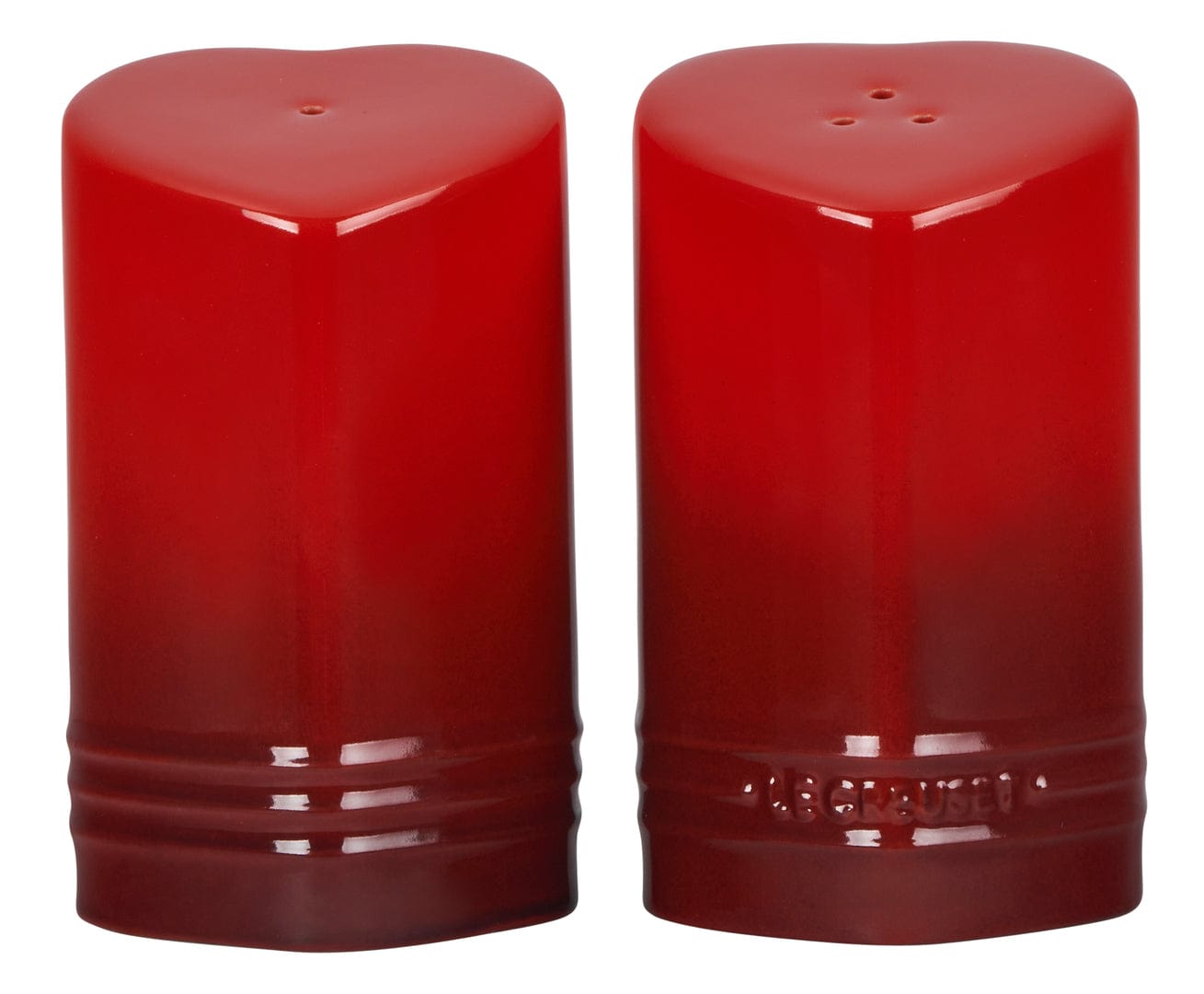 Le Creuset Heart-Shaped Salt and Pepper Shaker Set - 2-Piece Ceramic Kitchen Spice Dispenser for Valentine's Day, Anniversary Gifts & Romantic Dining Decor