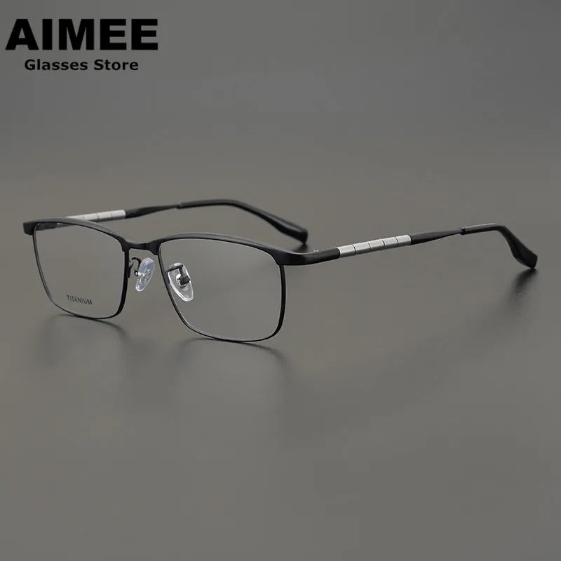 Aimee Unisex Full Rim Square Titanium Eyeglasses 6119 - Lightweight Durable Frame for Men & Women - Perfect for Reading, Work & Everyday Use