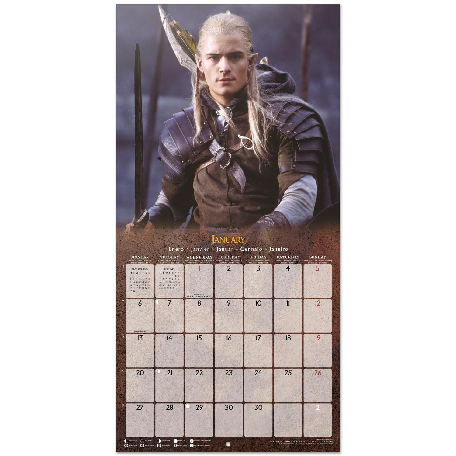 2025 Lord of the Rings Wall Calendar - 30x30cm Family Planner | Tolkien Themed Monthly Organizer for Home, Office & Gift Giving | Premium 2025 Yearly Calendar with Fantasy Art