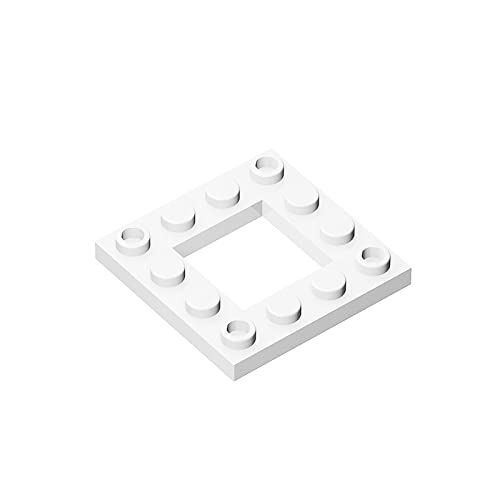 Gobricks GDS-571 White 4x4 Modified Brick with 2x2 Cutout - 10 Pack - Compatible with Lego 64799 & Major Building Block Brands - Perfect for MOC Models, Technic Sets, and Creative DIY Projects