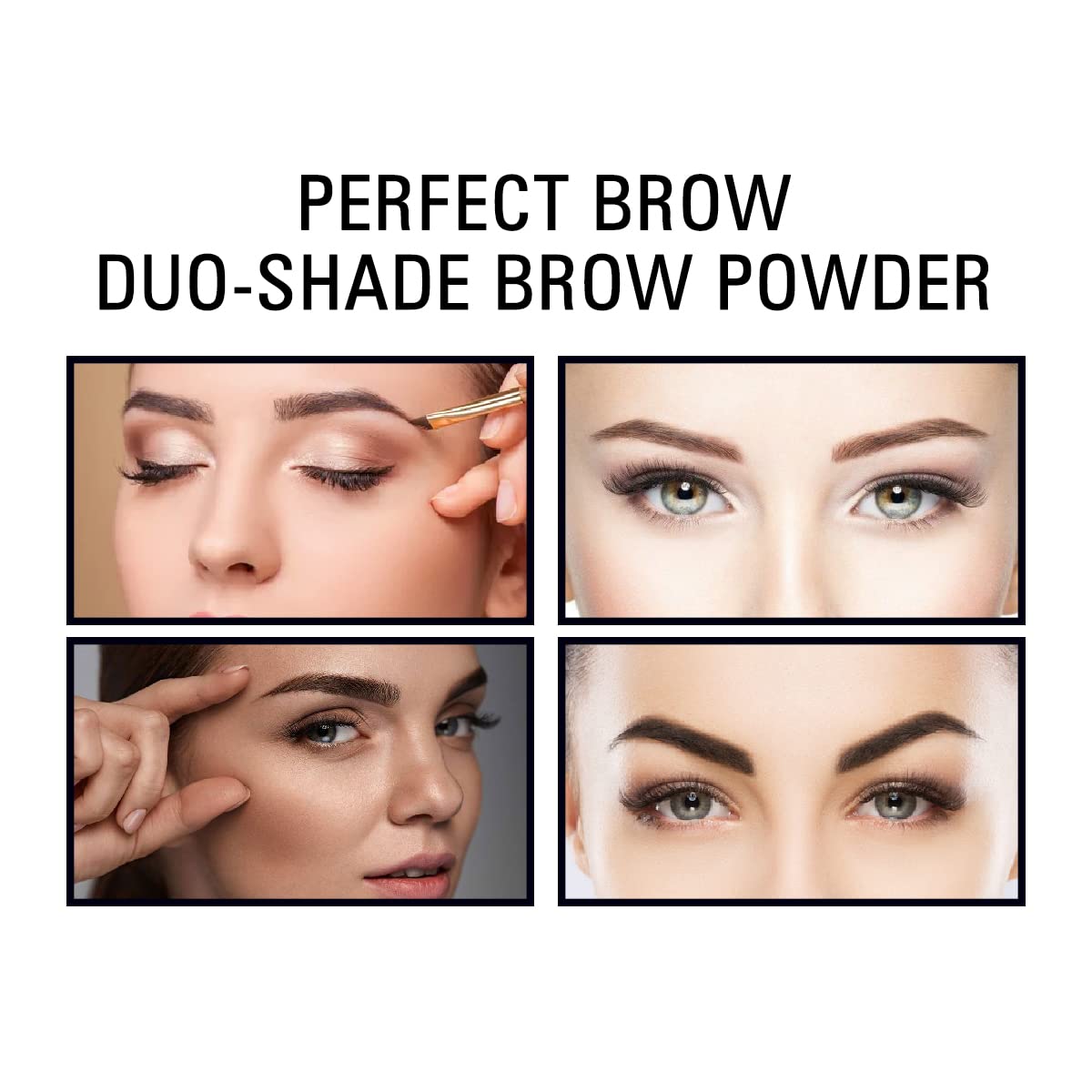MATT LOOK Perfect Brow Duo-Shade Brow Powder - Waterproof Eyebrow Filler with Brush - Long Lasting, Sweatproof - Multicolor 01 - Natural Looking Brows for Everyday Makeup & Special Occasions