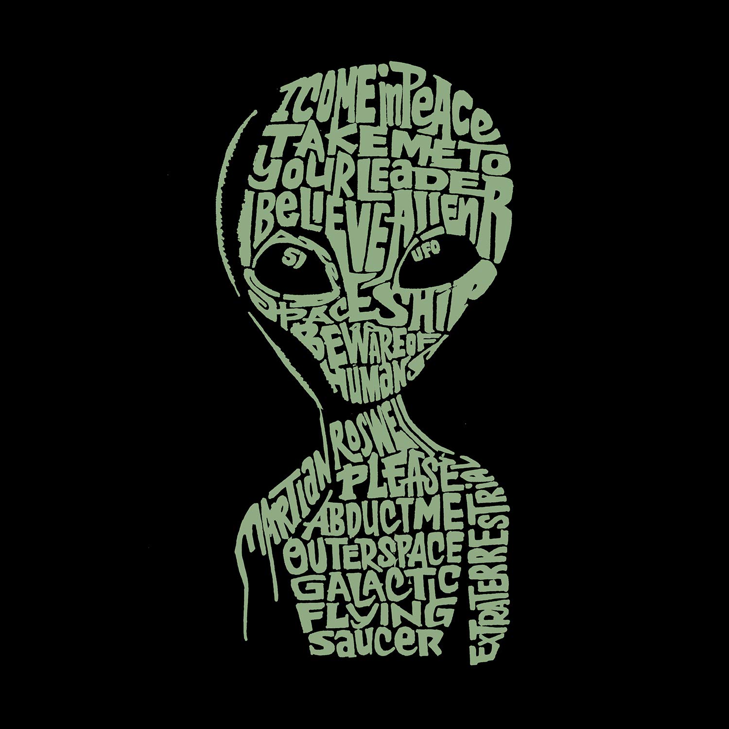 LA POP ART Boys' Alien Word Art Graphic T-Shirt - Cool Space Themed Tee for Kids | Perfect for School, Parties & Casual Wear