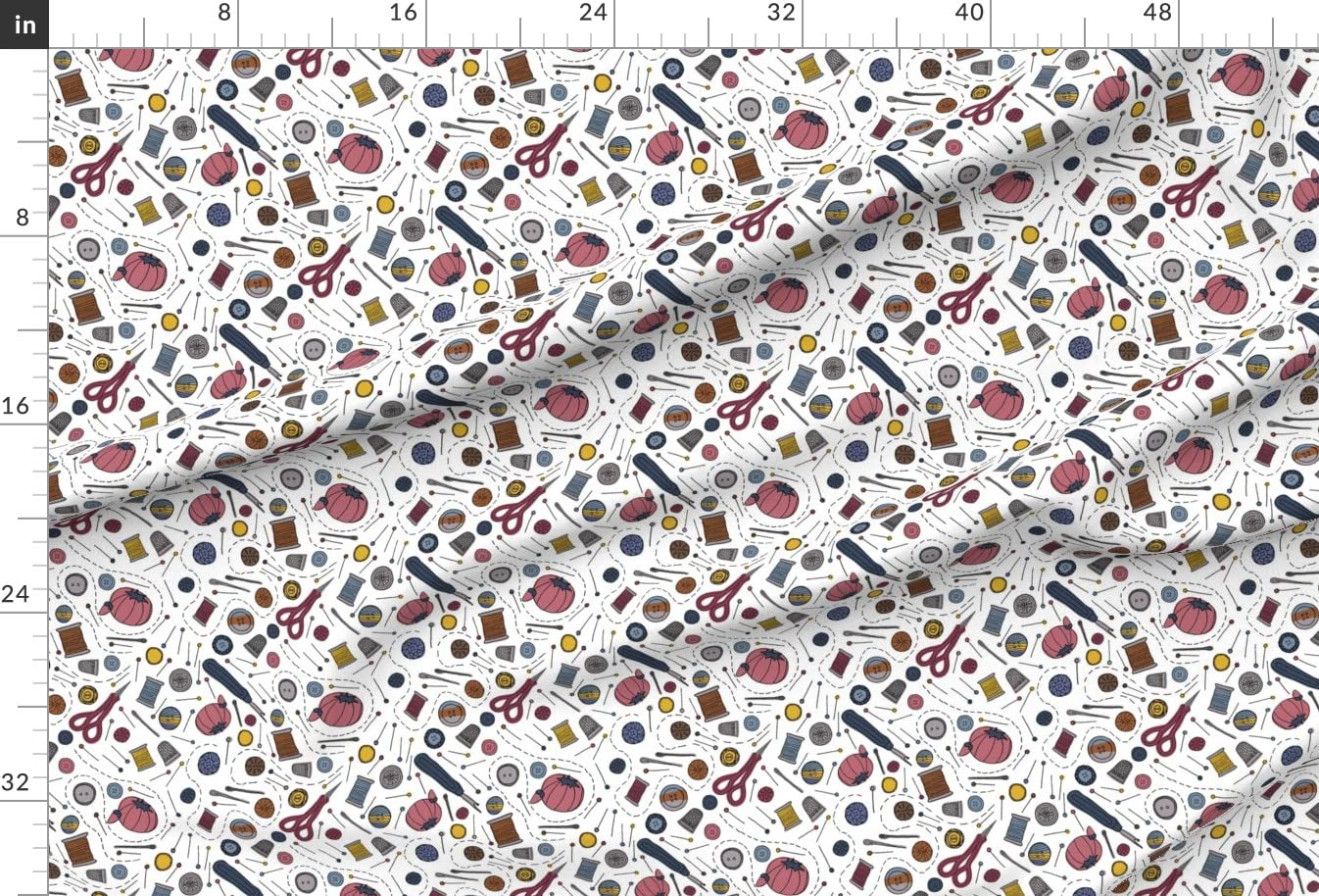 Spoonflower Fabric - Sewing Button Themed Printed Minky Fabric by The Yard - Soft Plush Material for Baby Blankets, Quilt Backing, DIY Sewing Projects & Home Decor