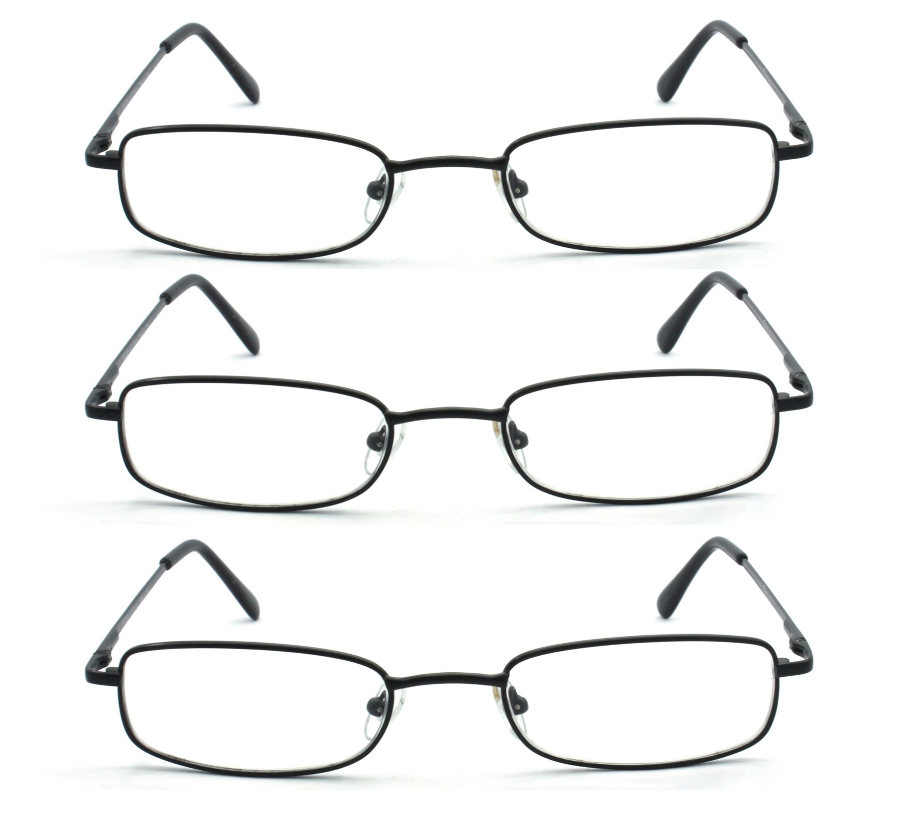 Classic Rectangular Metal Reading Glasses for Men & Women - Multi-Colored Frames for Reading, Working & Computer Use