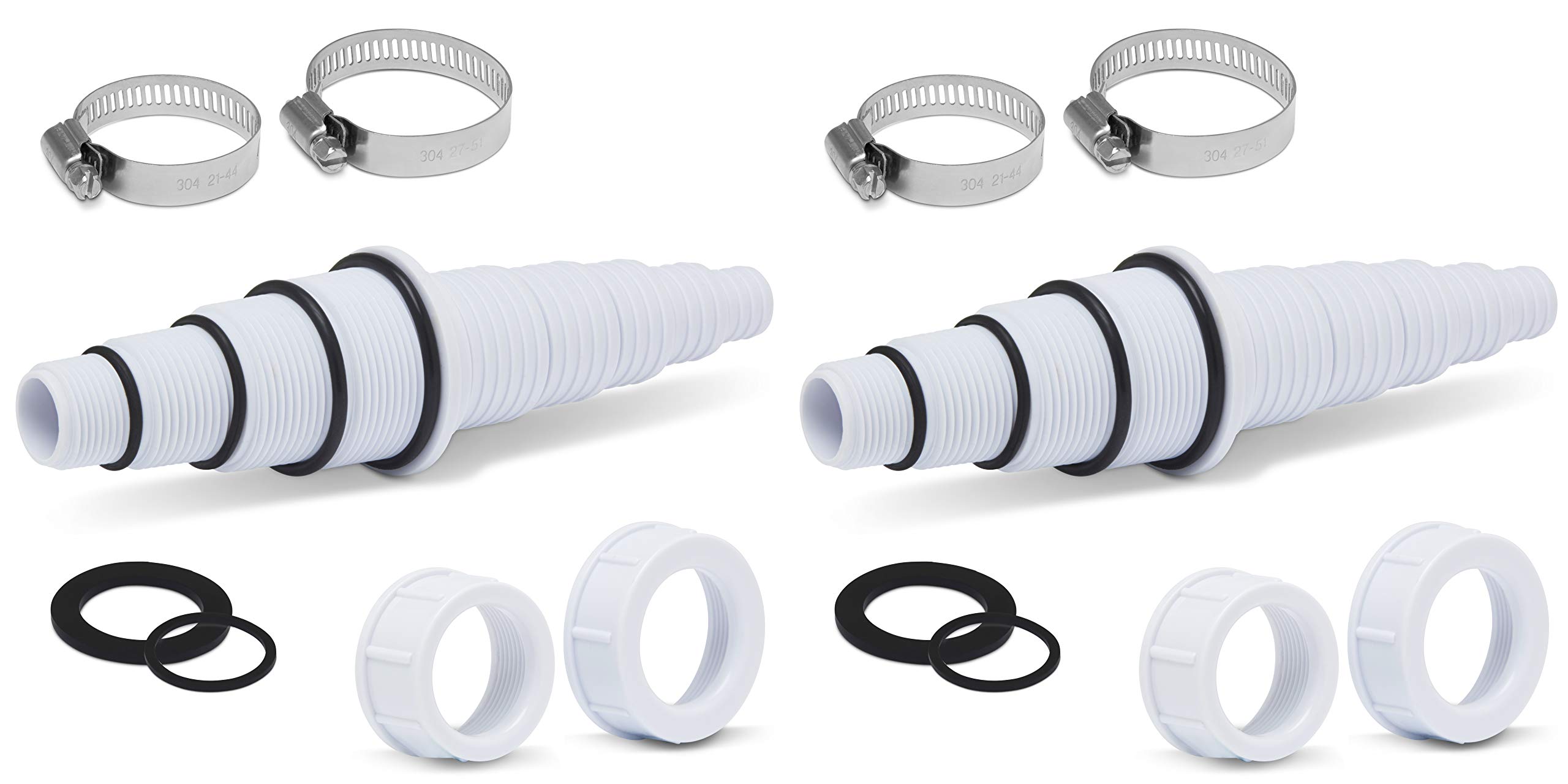 Sealproof Universal Pool Hose Adapter 2-Pack, 30 Configurations for Pumps, Skimmers & Filters, White - Perfect for Inground & Above Ground Pool Maintenance