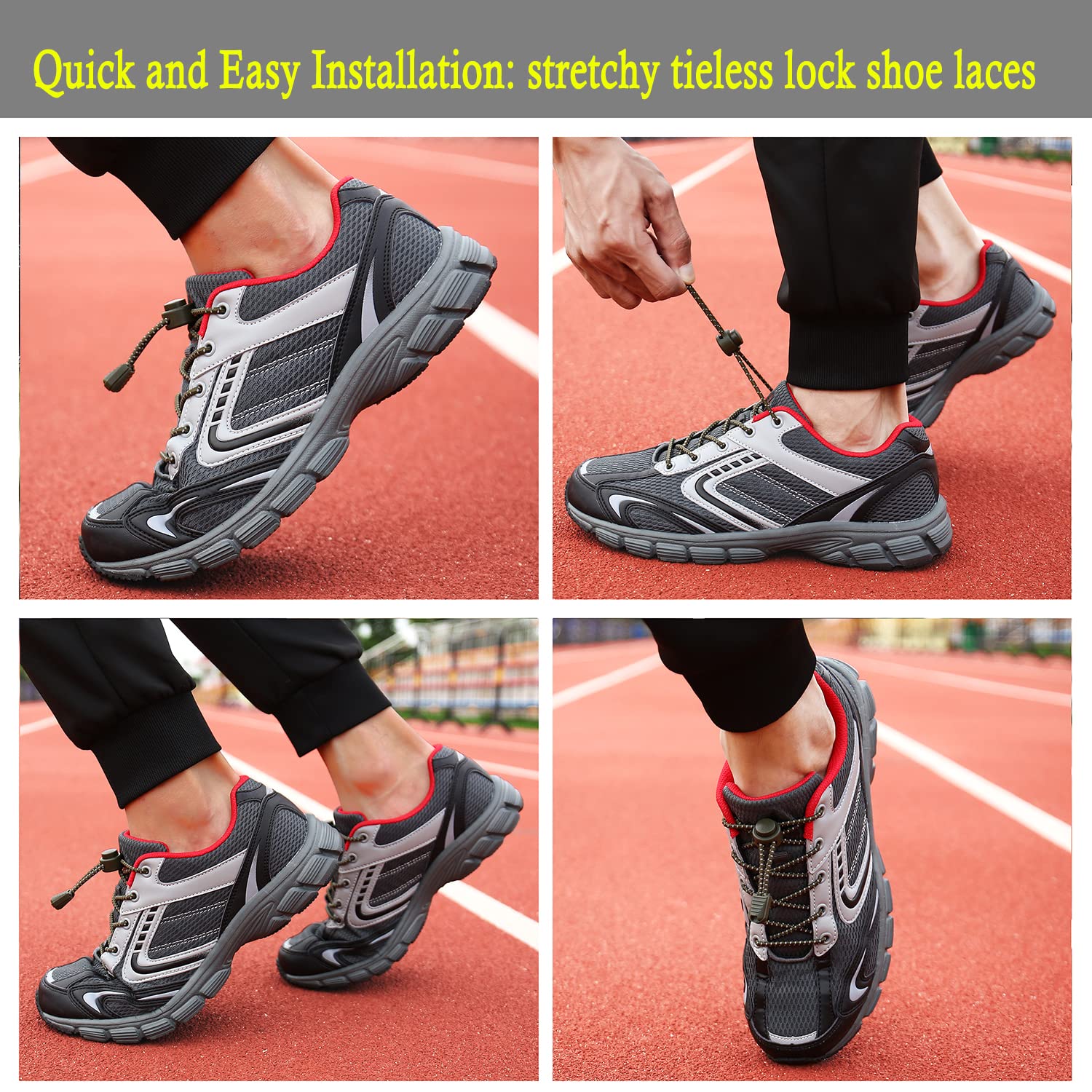 UGY No Tie Elastic Shoe Laces for Kids & Adults - Comfortable Tieless Sneaker Laces for Running, Walking & Daily Wear