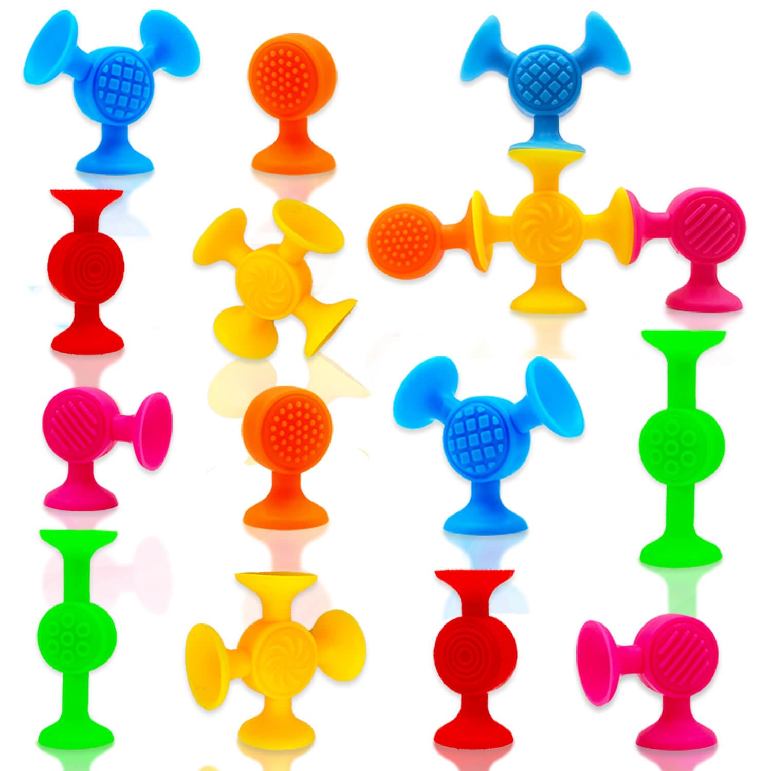 12 Pcs Sensory Fidget Toys for Toddlers - Suction Cup Bath Toys with Textured Surface for Stress Relief, Autism & Travel | Fun Bathtime & Car Activities for Kids