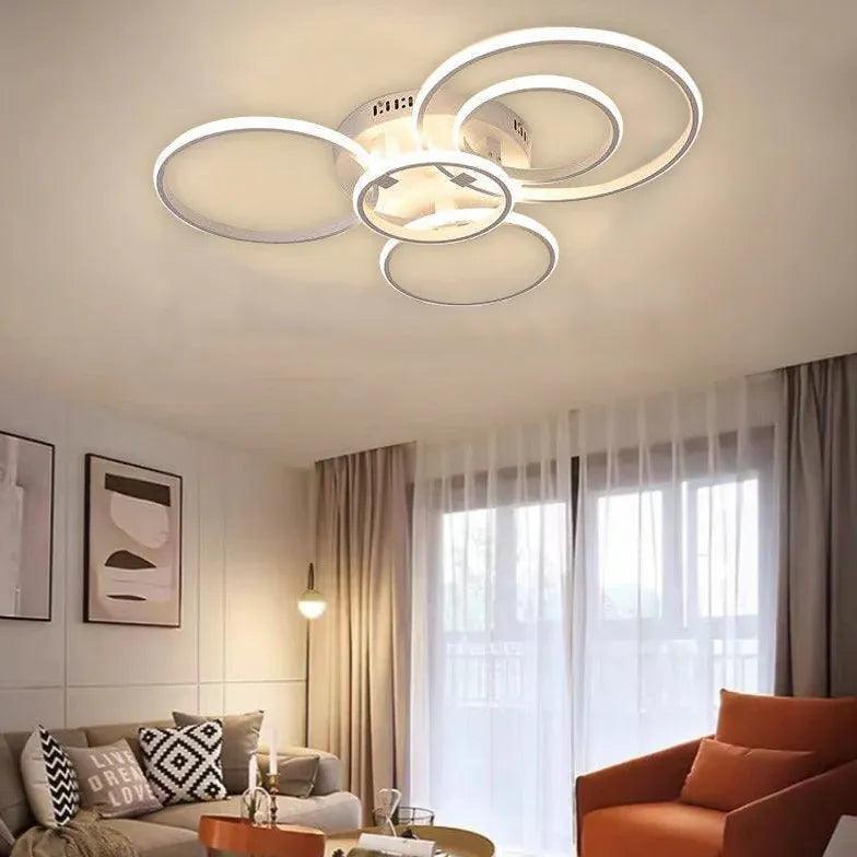 Modern LED Pendant Light with Ring Design - Stylish Ceiling Lighting for Living Room, Bedroom, and Dining Area