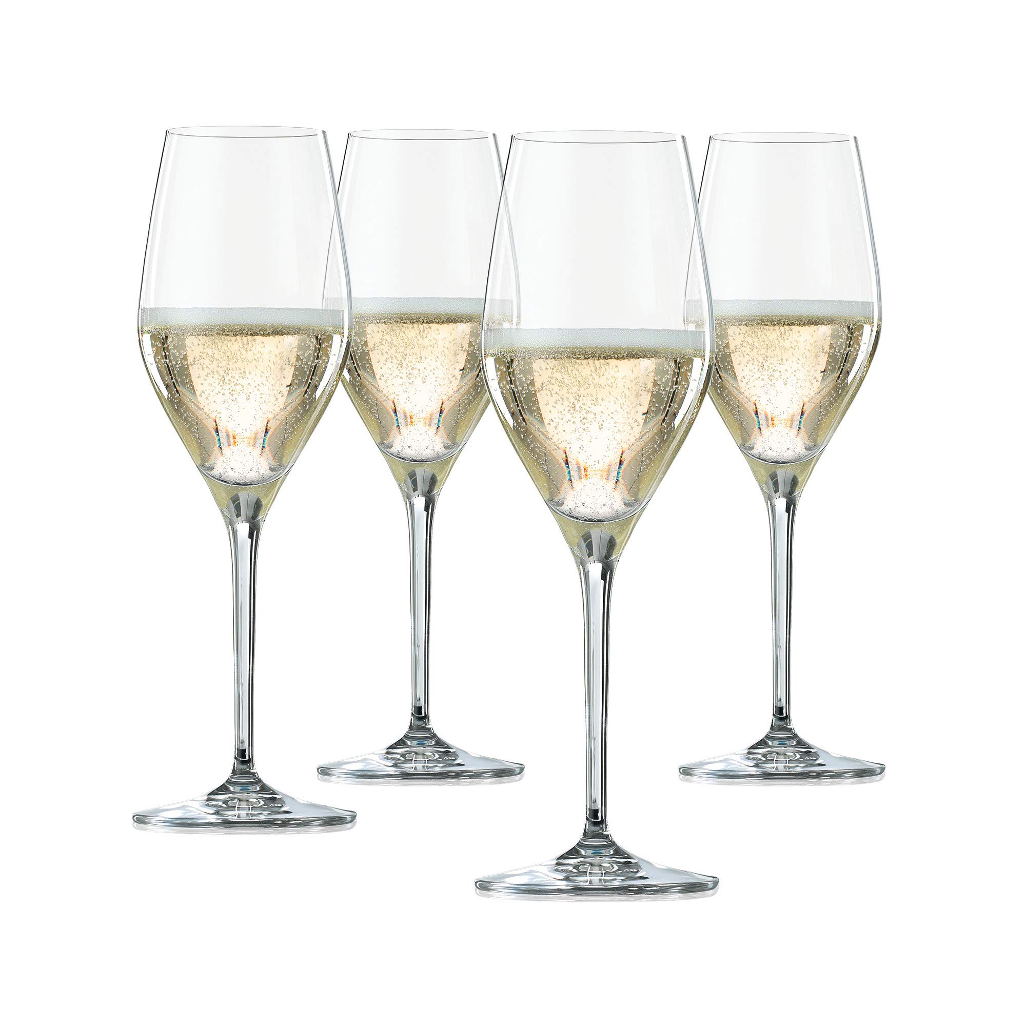 Spiegelau Prosecco Wine Glasses Set of 4 - Premium European Crystal Stemware, Dishwasher Safe 9.1 oz Flutes for Champagne & Sparkling Wine - Perfect for Dinner Parties, Weddings & Romantic Celebrations