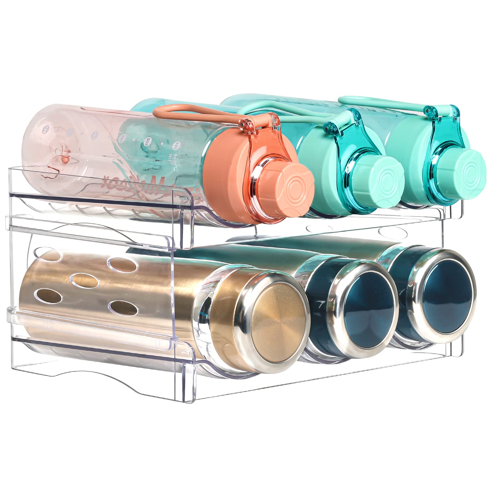 JUPELI 2 Pack Water Bottle Organizer - Insulated Neoprene Sleeve for Hydro Flask, Yeti, Stanley Cups - Perfect for Hiking, Camping, Gym & Office Use