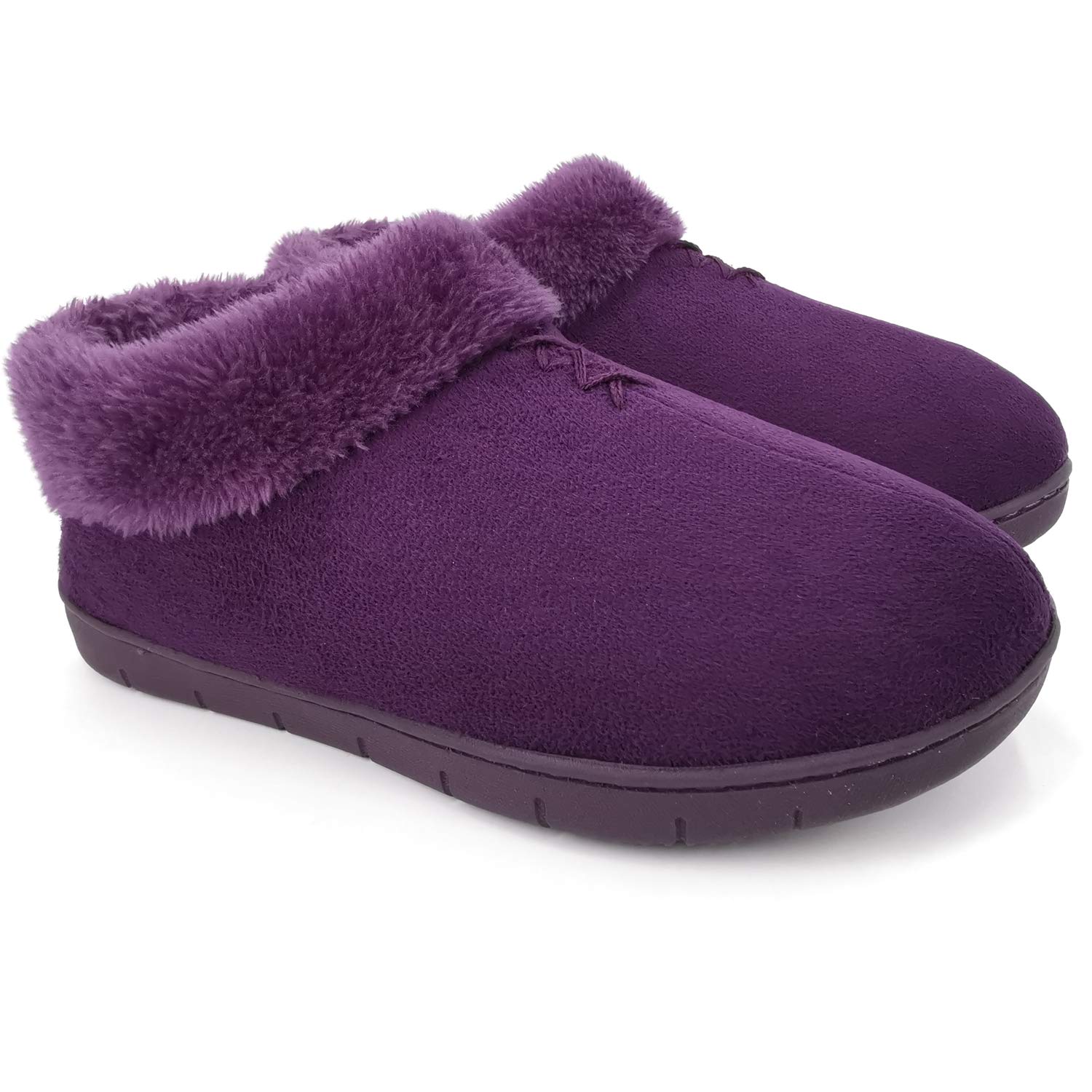 Ofoot Women's Winter Warm Clogs - Memory Foam Support House Slippers with Non-Slip Rubber Sole for Indoor & Outdoor Use - Perfect for Home, Office, and Casual Wear