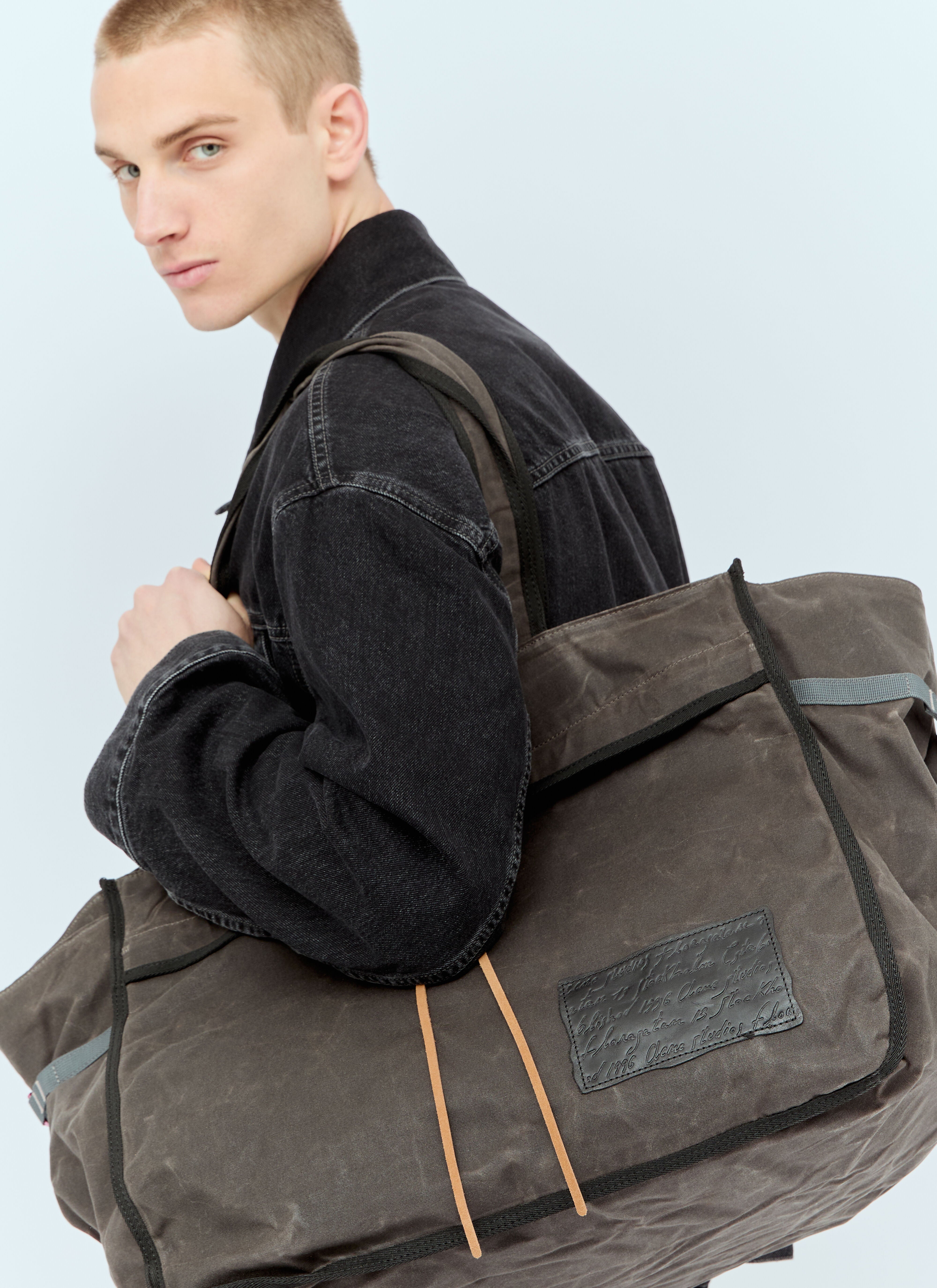 Acne Studios Men's Canvas Tote Bag - Stylish & Durable Designer Carryall for Work, Gym & Travel Essentials