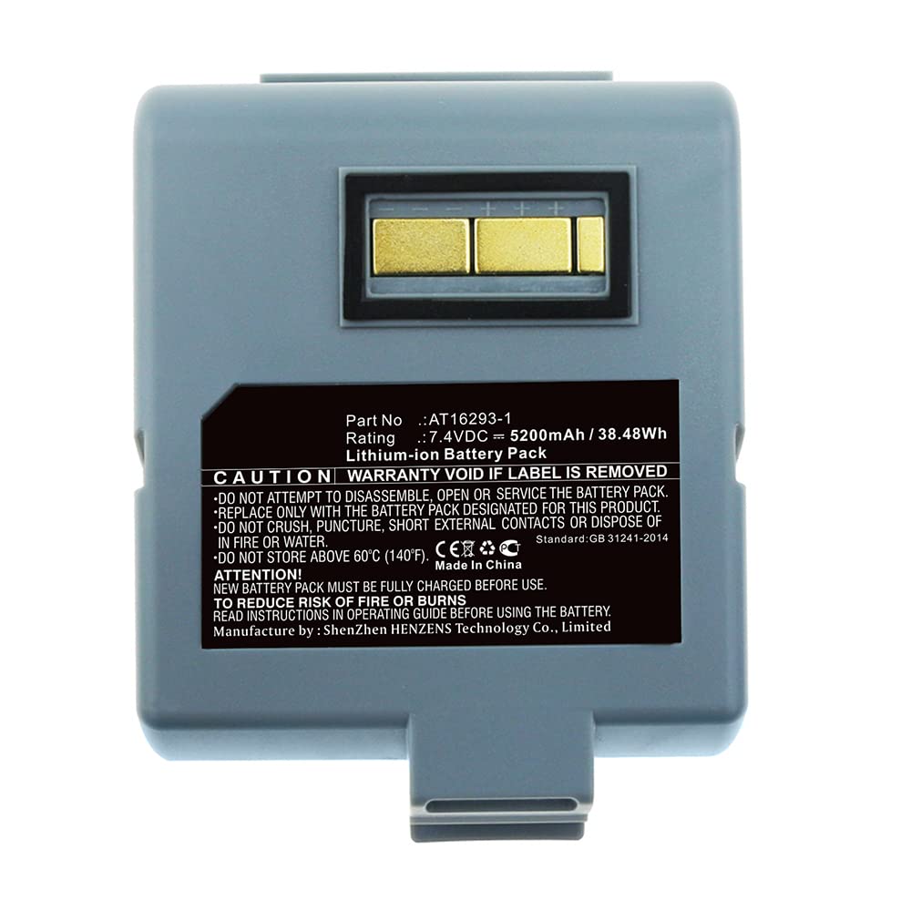 Synergy Digital Printer Battery for Zebra QL420+ - 7.4V 5200mAh Li-ion High Capacity Replacement (Compatible with Zebra AT16293-1) - Perfect for Retail Label Printing, Warehouse Barcode Scanning & Shipping Label Applications