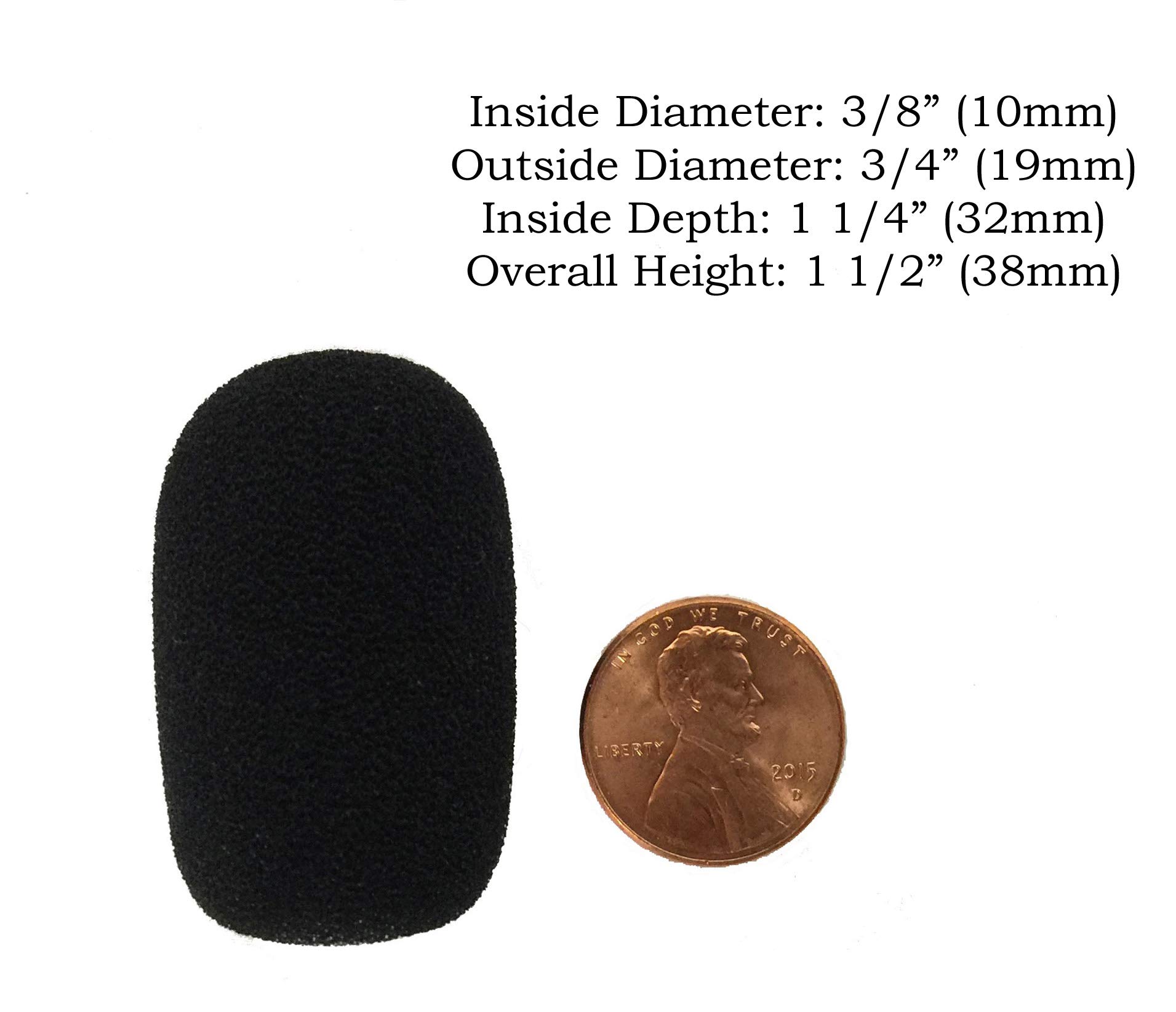 Tetra-Teknica XFFZDP-BLK Professional Lapel & Headset Microphone Windscreen - Black Foam Cover (12-Pack) for Clear Audio in Podcasting, Broadcasting & Public Speaking