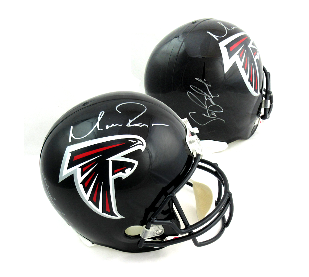 Authentic Matt Ryan & Steve Bartkowski Signed Atlanta Falcons Black Riddell Full Size NFL Helmet Limited Edition - Perfect for Collectors, Sports Memorabilia Displays & Falcons Fan Gifts