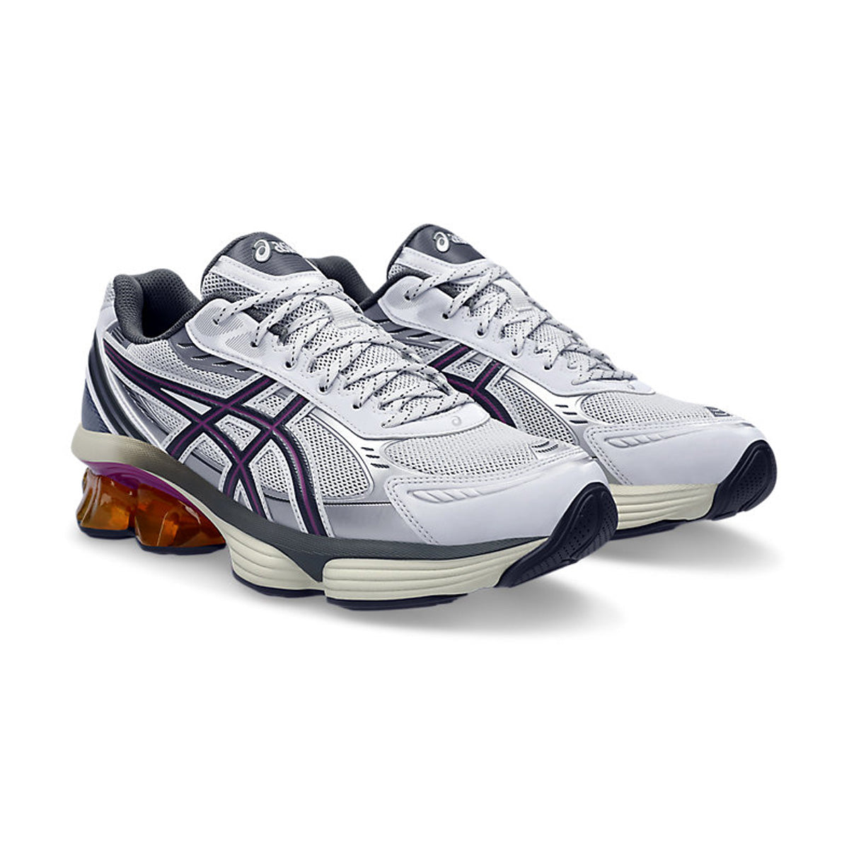 ASICS GEL-Kinetic Fluent Running Shoes for Men & Women - White Truffle/Grey - Lightweight Cushioned Sneakers for Jogging, Gym Workouts & Daily Wear
