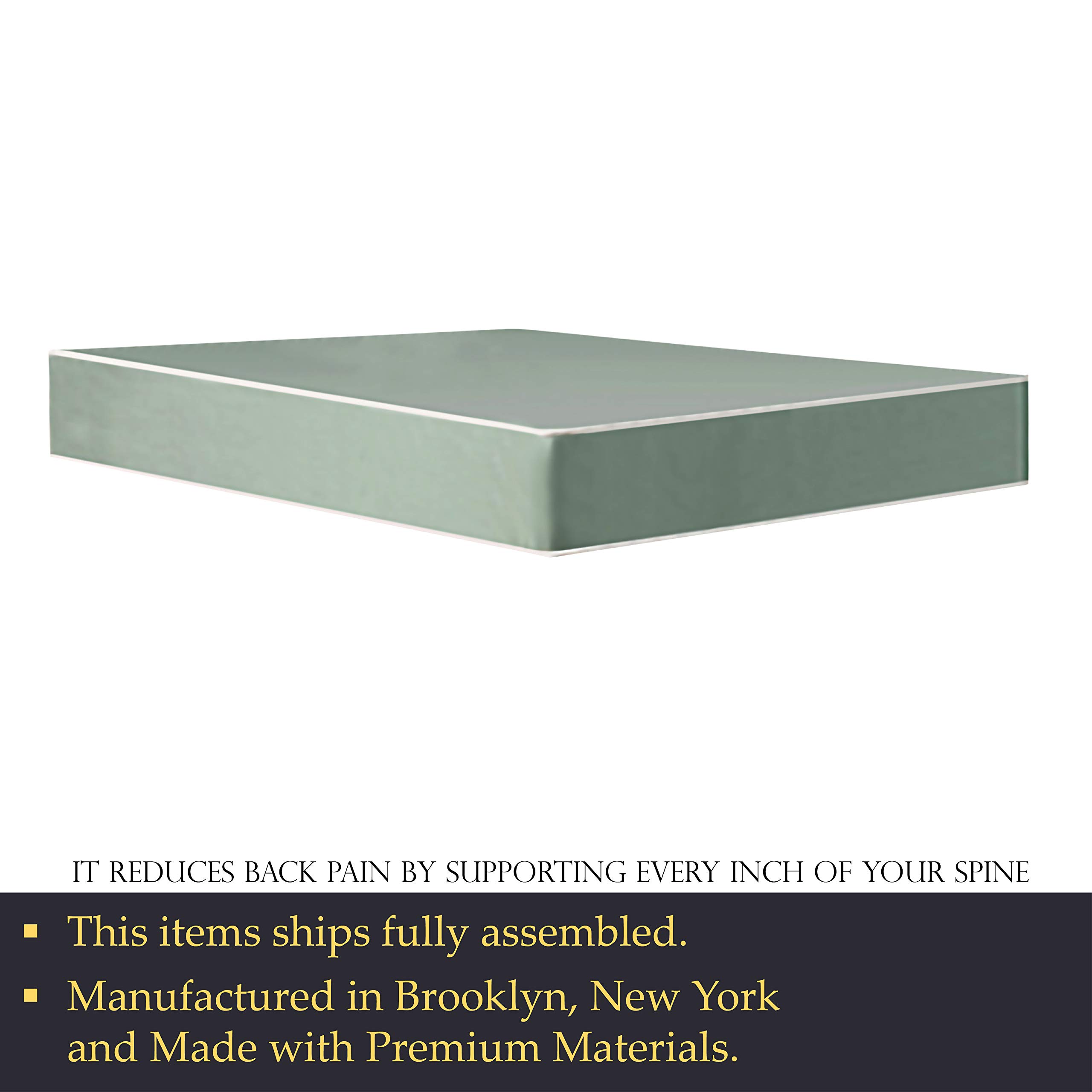 Fully Assembled Waterproof Vinyl Innerspring Mattress with 8-inch Box Spring Foundation Set - Full Size Bed for Guest Rooms, Dorms & Apartments