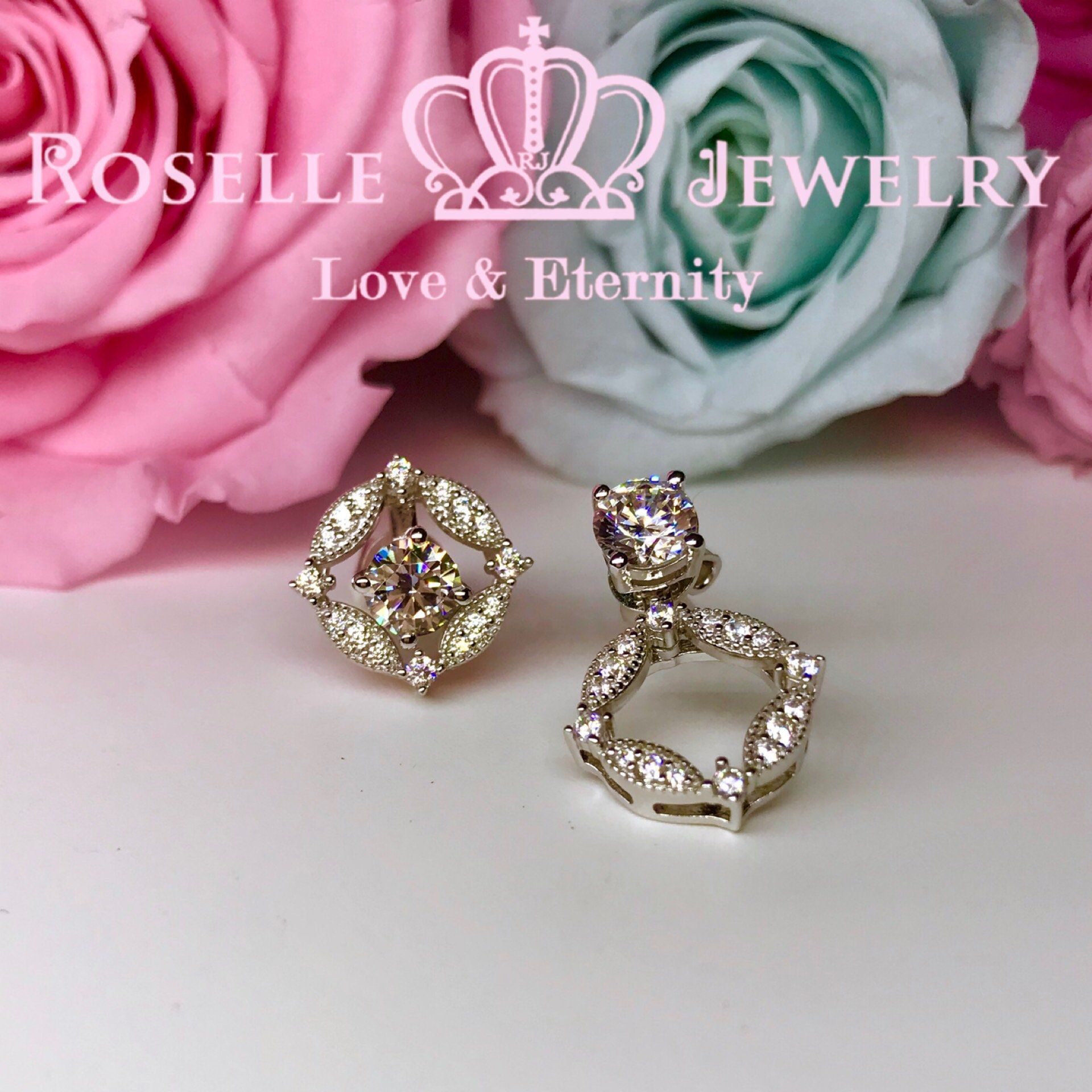 Detachable Floral Halo Stud Earrings for Women - Gold Plated Dainty Flower Earrings - Perfect for Weddings, Parties & Everyday Wear | RR6
