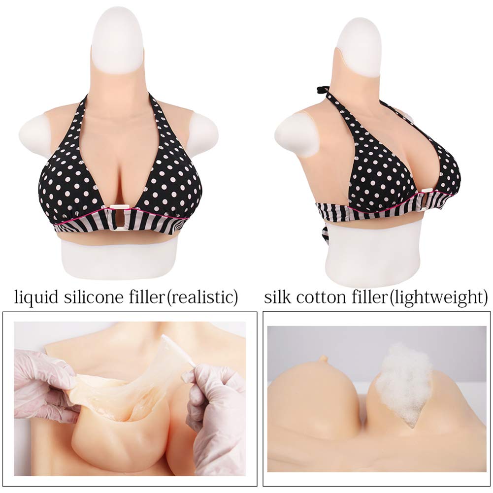 Realistic Silicone Breast Forms for Crossdressing & Transgender - Natural Looking Fake Breast Plates E-G Cup - Perfect for Cosplay, Drag Shows & Everyday Confidence Boost
