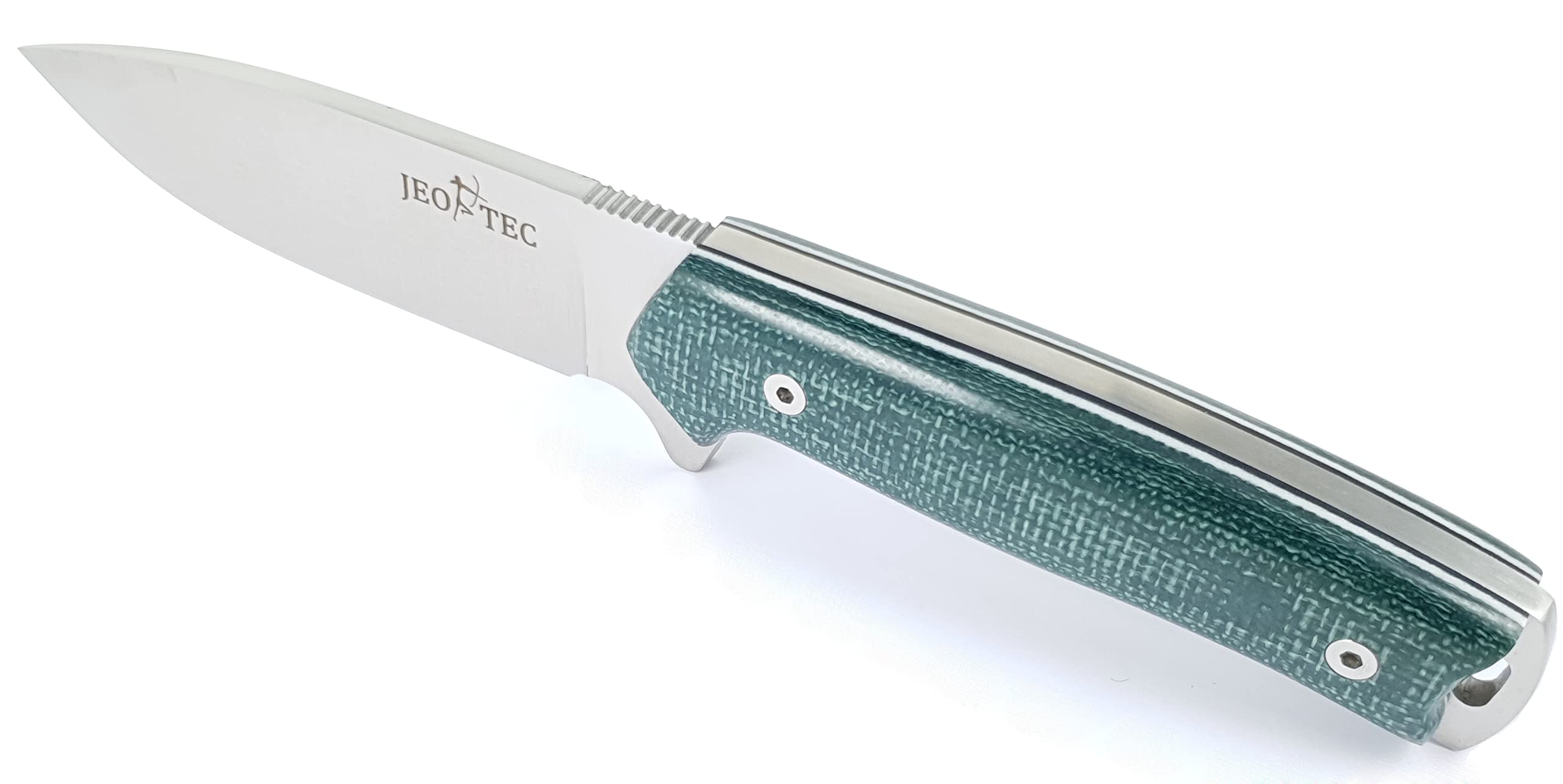 JEO-TEC No.21 Full Tang Bushcraft Survival Knife - N690C Steel Fixed Blade Hunting & Camping Knife with Leather Sheath (Horizontal/Vertical Carry) - Includes Fire Starter Scraper - Perfect Outdoor Gift for Men, Hikers & Survival Enthusiasts | Ideal for Camping, Hunting, Bushcraft & Emergency Preparedness
