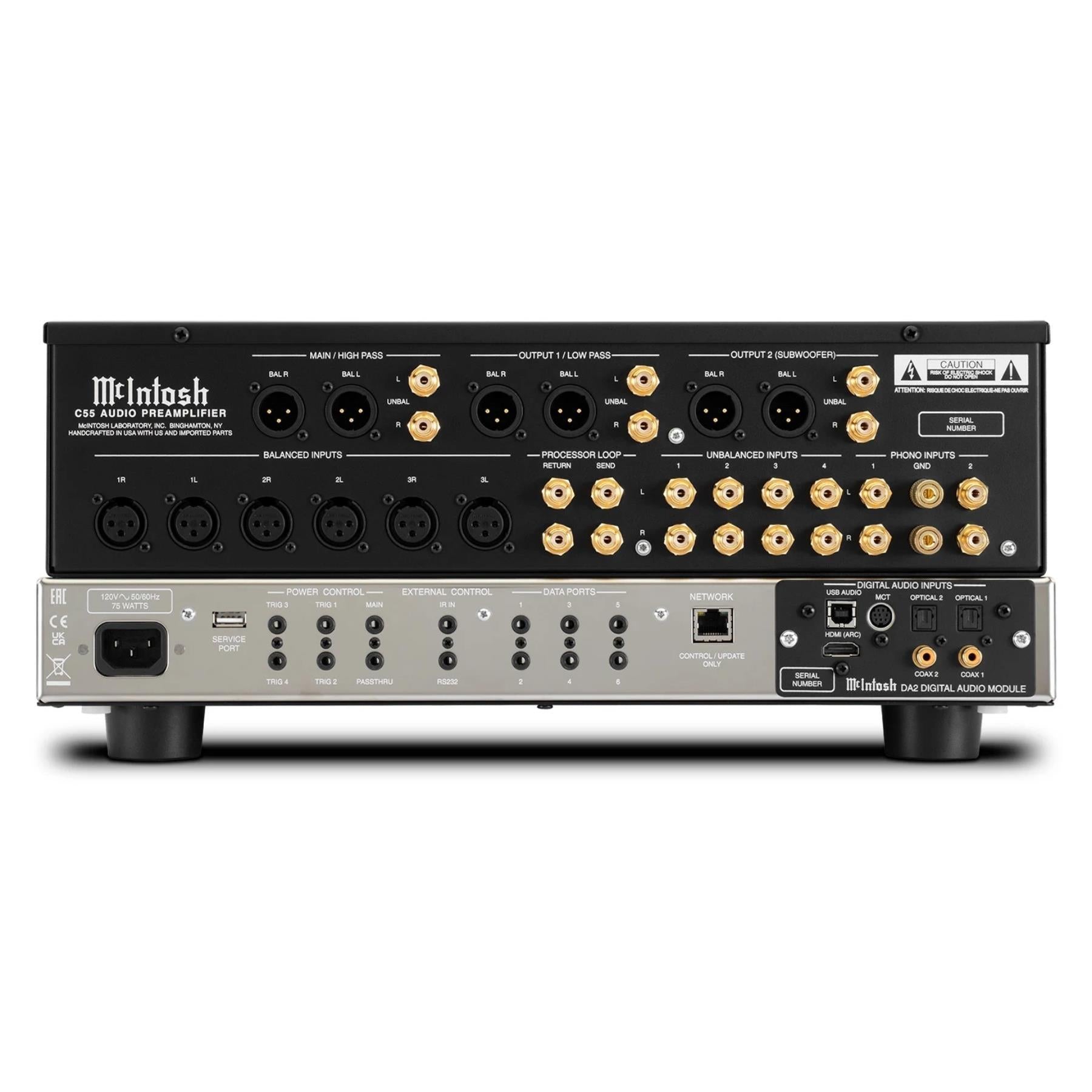 McIntosh C55 2-Channel Solid State Preamplifier - High-End Audio Preamplifier for Home Theater & Stereo Systems - Perfect for Audiophiles & Music Enthusiasts