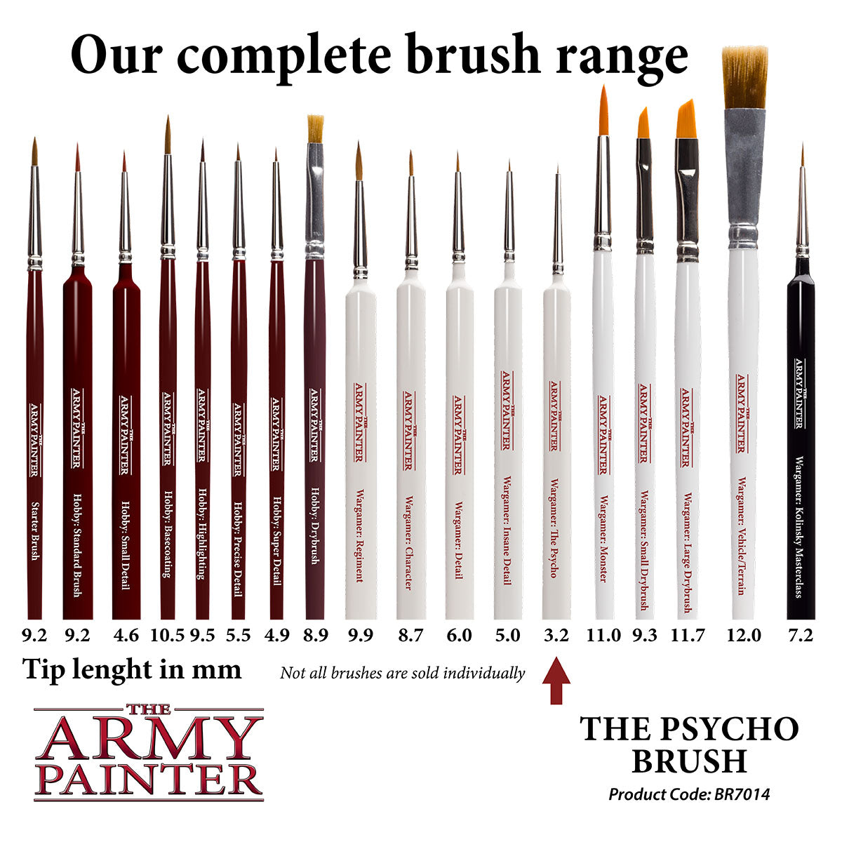 Wargamer Brush: The Psycho - Premium Miniature Painting Brush for Warhammer & Tabletop Gaming - Perfect for Detailed Model Painting & Hobby Crafting