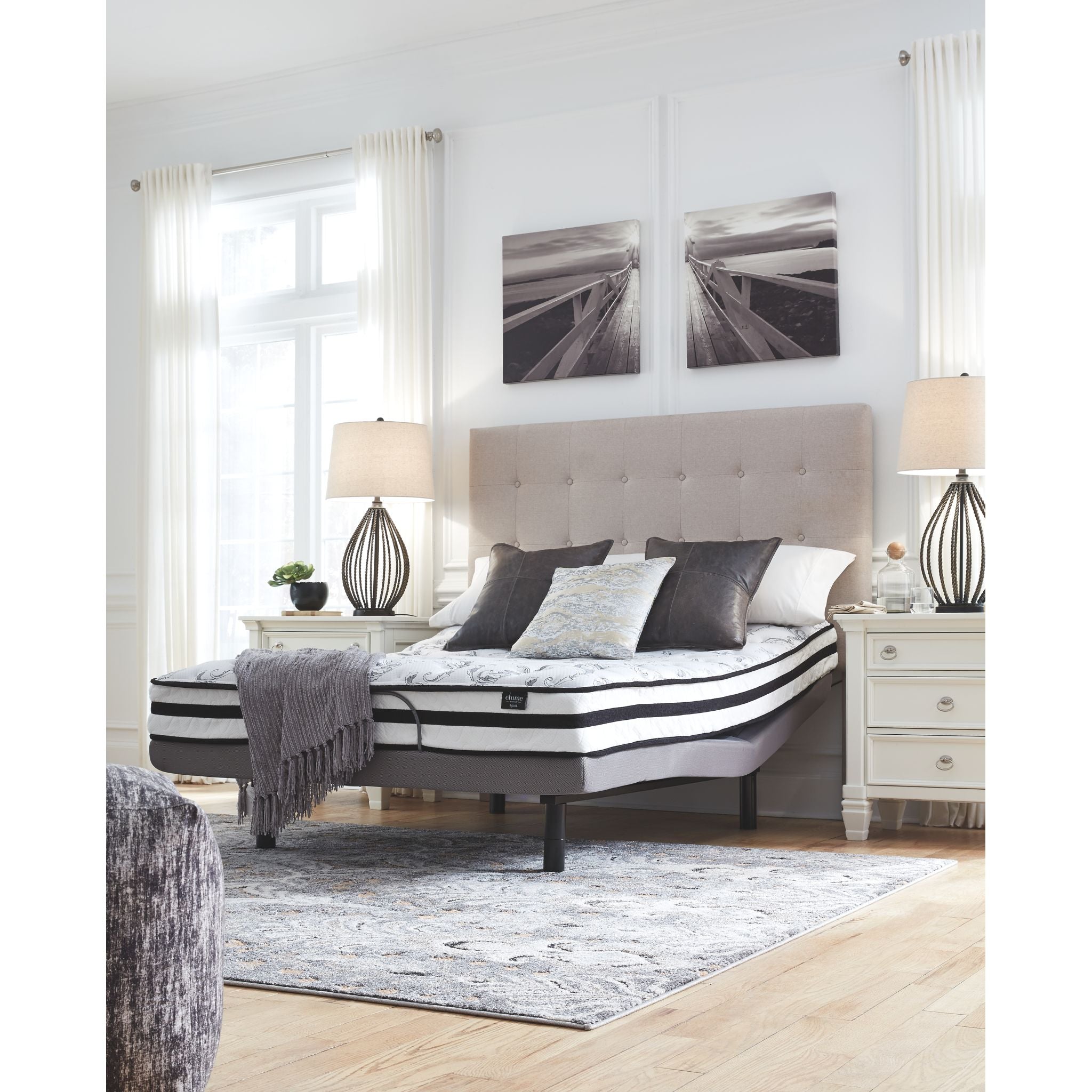 Ashley 8 Inch Queen Size Chime Innerspring Mattress - Medium Firm Support for Back Pain Relief, Cool Sleep & Pressure Relief, Perfect for Guest Rooms & Small Bedrooms