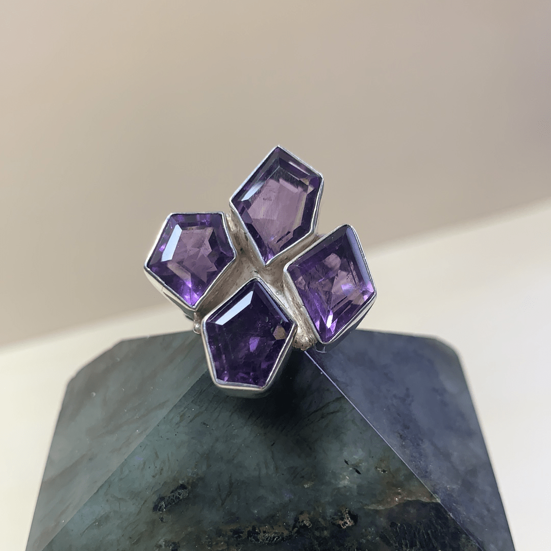 Natural Amethyst Sterling Silver Ring for Women Size 7 - Elegant Purple Gemstone Jewelry for Daily Wear & Special Occasions