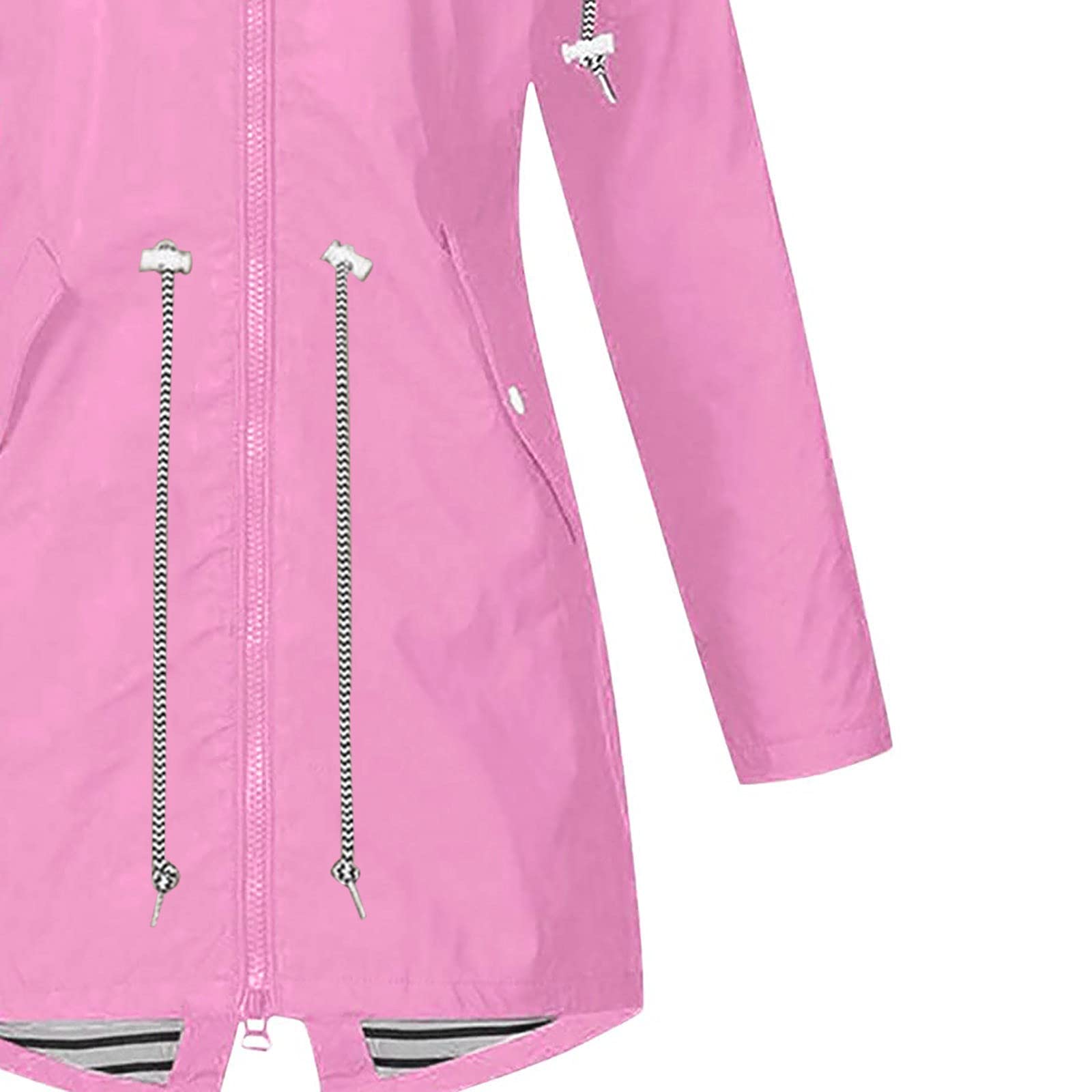 Waterproof Women's Long Raincoat with Hood - Windproof Trench Coat for Outdoor Travel & Hiking | Warm Windbreaker Jacket for Rainy Days & Commuting