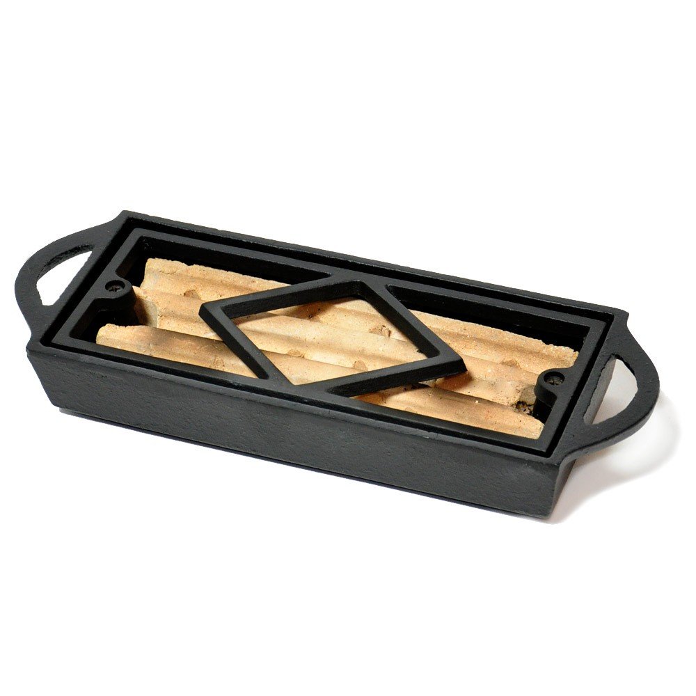 Cast Iron Fire Starter for Wet Wood - Quick & Easy Fireplace Igniter with Soapstone for Longer Burn Time, 10.5