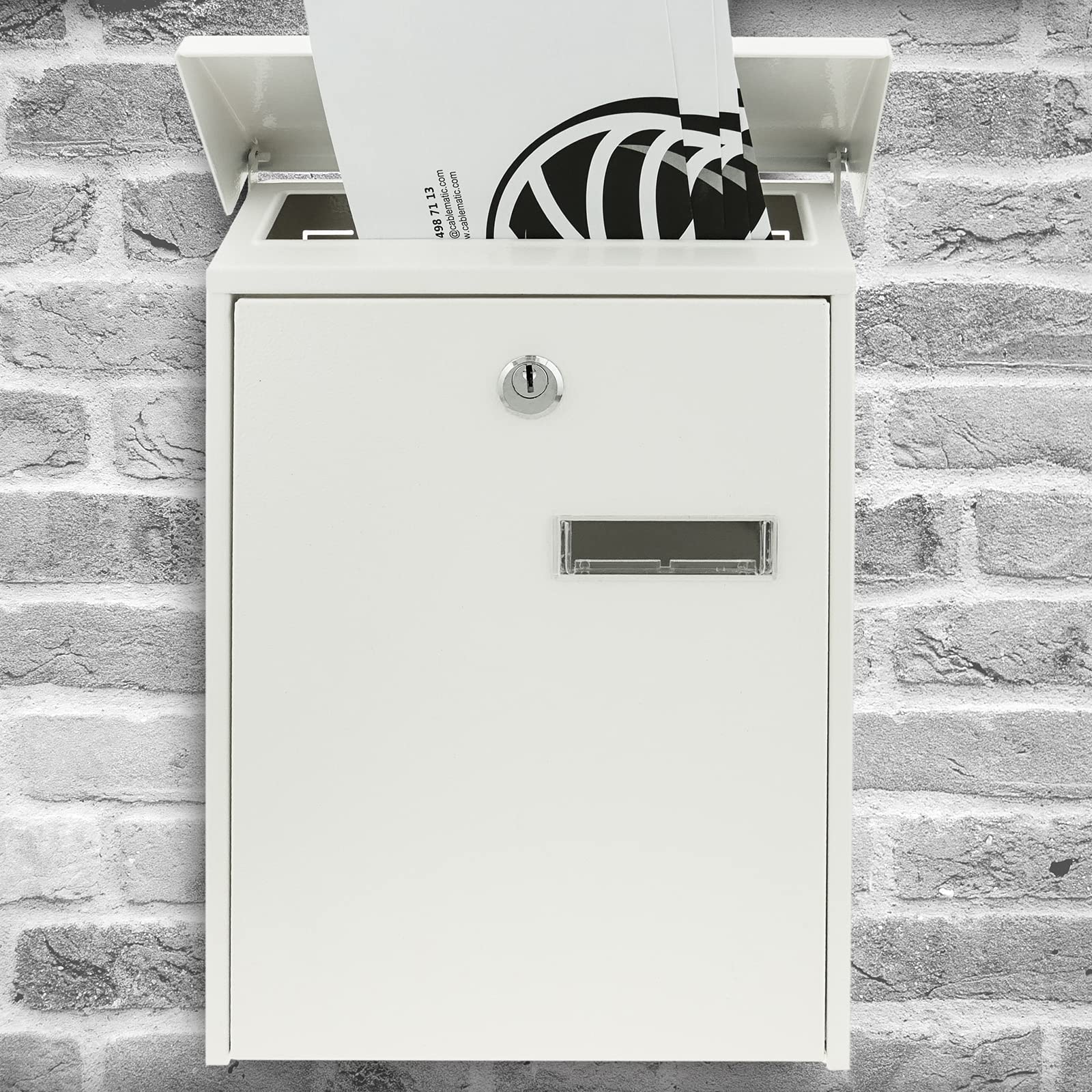 White BZ048 Mailbox - Durable Outdoor Letter Box for Home, Office & Apartment - Perfect for Front Porch, Garden & Entryway