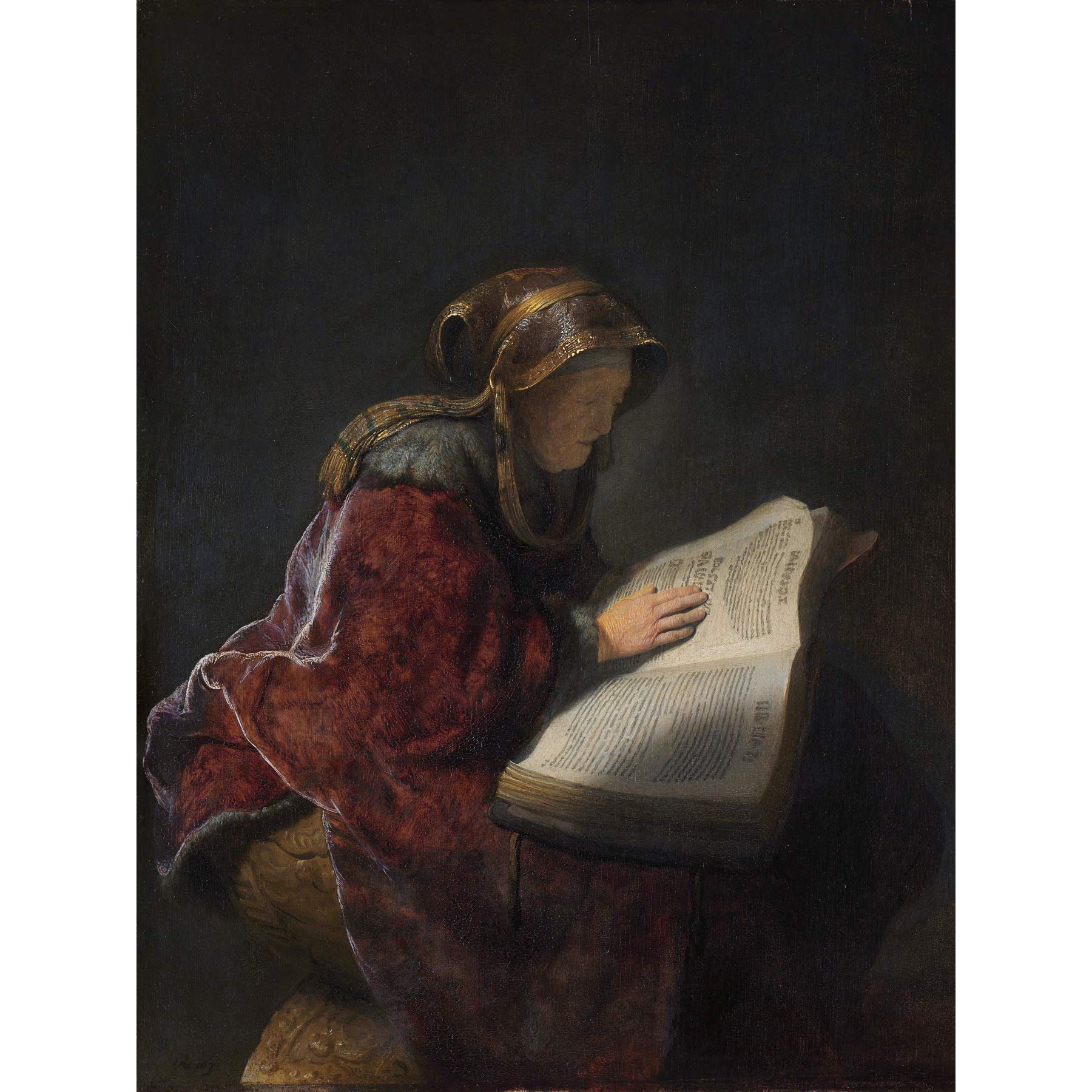 Artery8 Rembrandt Old Woman Reading Portrait - Large 18x24 Inch Wall Art Poster Print on Premium Thick Paper - Perfect for Living Room, Bedroom & Office Decor