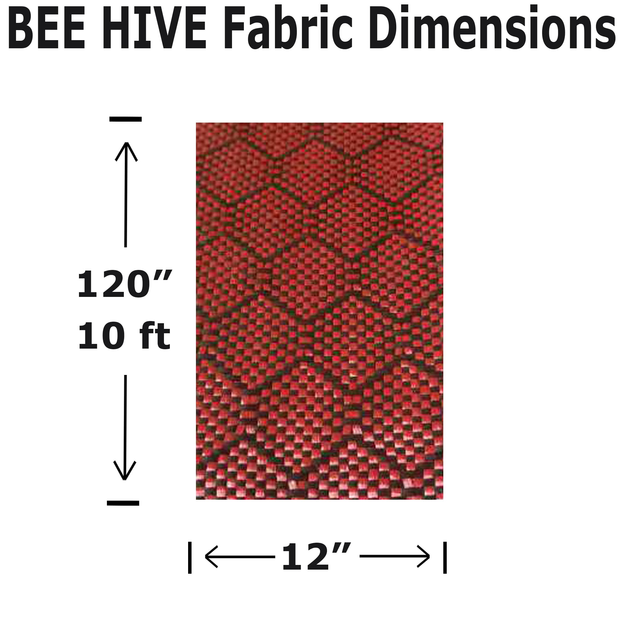 12 in Beehive Weave Carbon Fiber Aramid Fabric - Red 3K 240g/m² - High-Performance Carbon Fiber Cloth for Automotive Repair, Boat Restoration & DIY Projects (10 Ft Length, 12