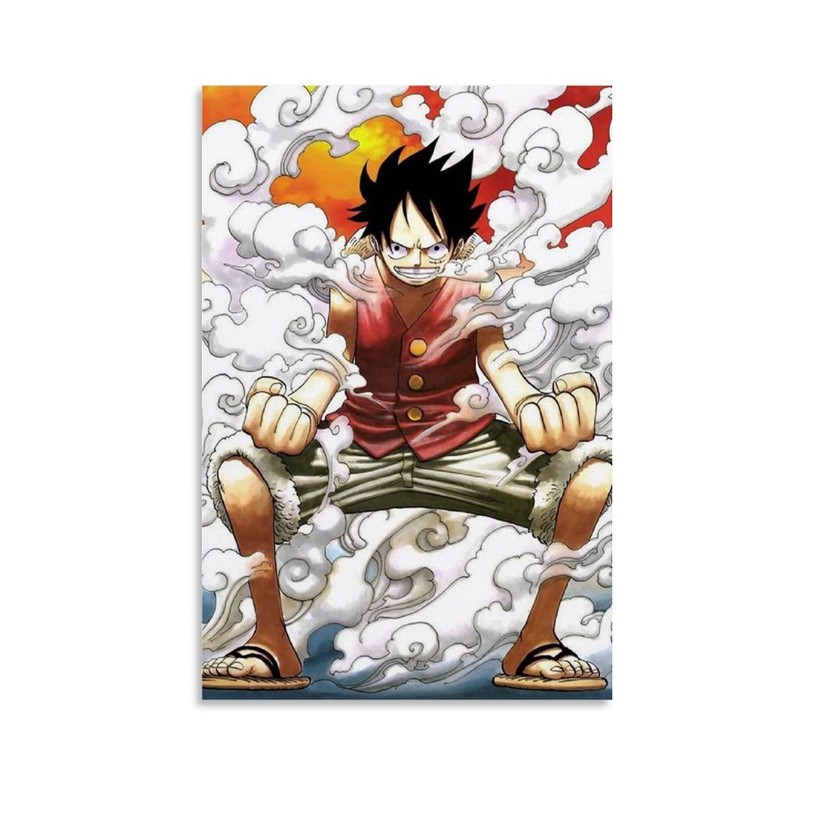 One Piece Anime Luffy Poster - Canvas Wall Art Decor for Living Room & Bedroom (20x30cm/8x12in) - Perfect for Anime Fans, Gift Ideas & Home Decoration