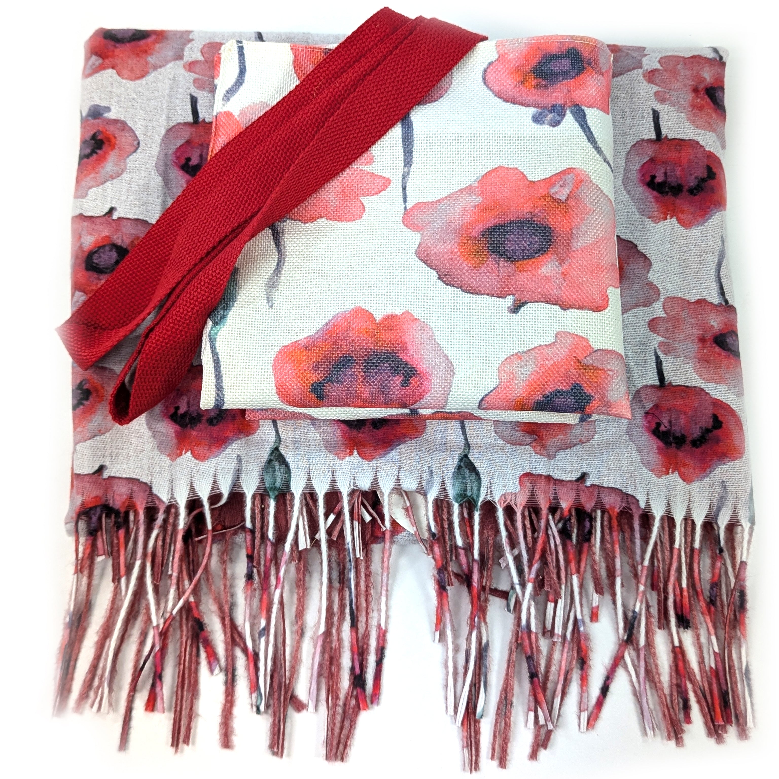 Stylish Poppy Gift Set - Trendy Shoulder Bag & Soft Pashmina Scarf for Women | Perfect for Travel, Work & Everyday Use