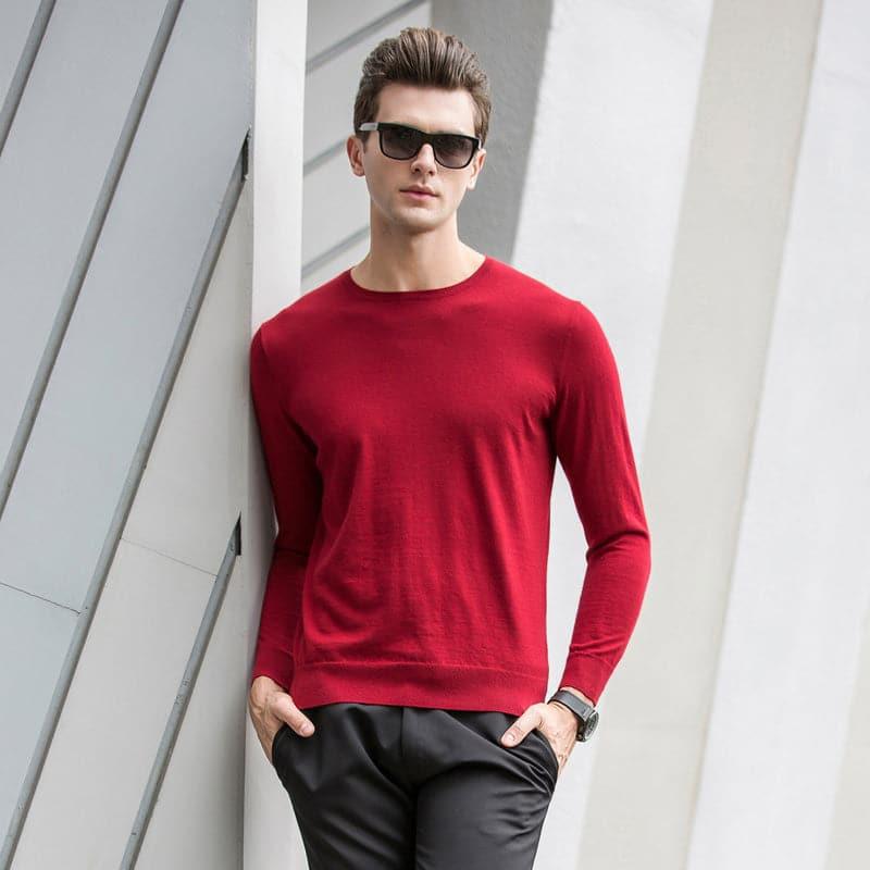 Premium Men's Cashmere Crew Neck Sweater - Soft & Warm Winter Pullover for Casual & Business Wear