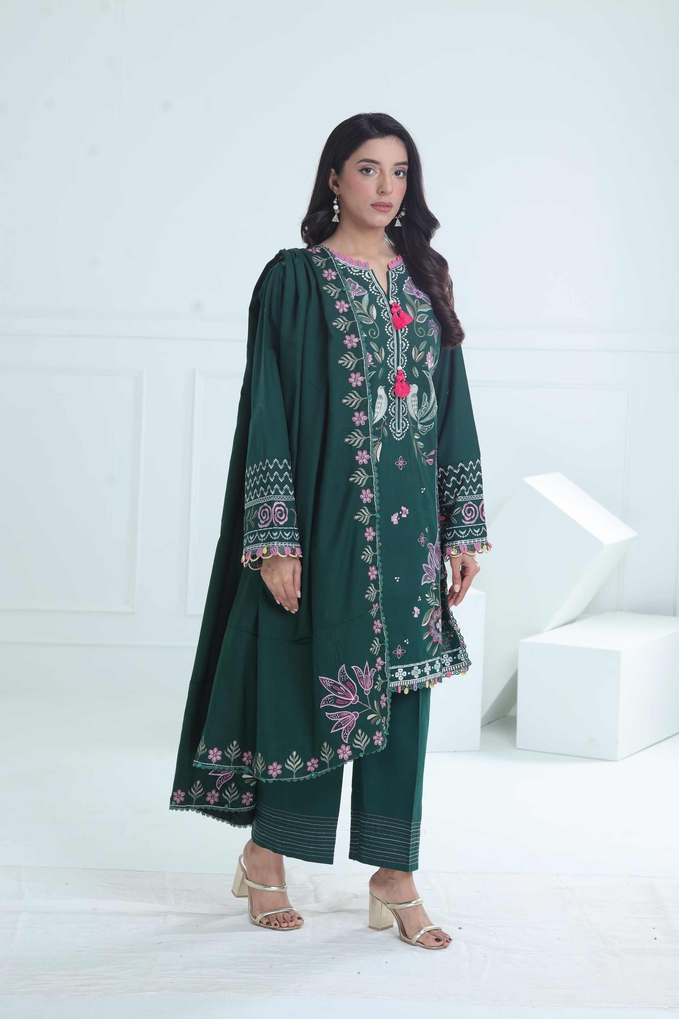 Arsin Winter Stitched Coat by Khadijah Shah - Elegant Women's Outerwear for Cold Weather, Office & Holiday Parties