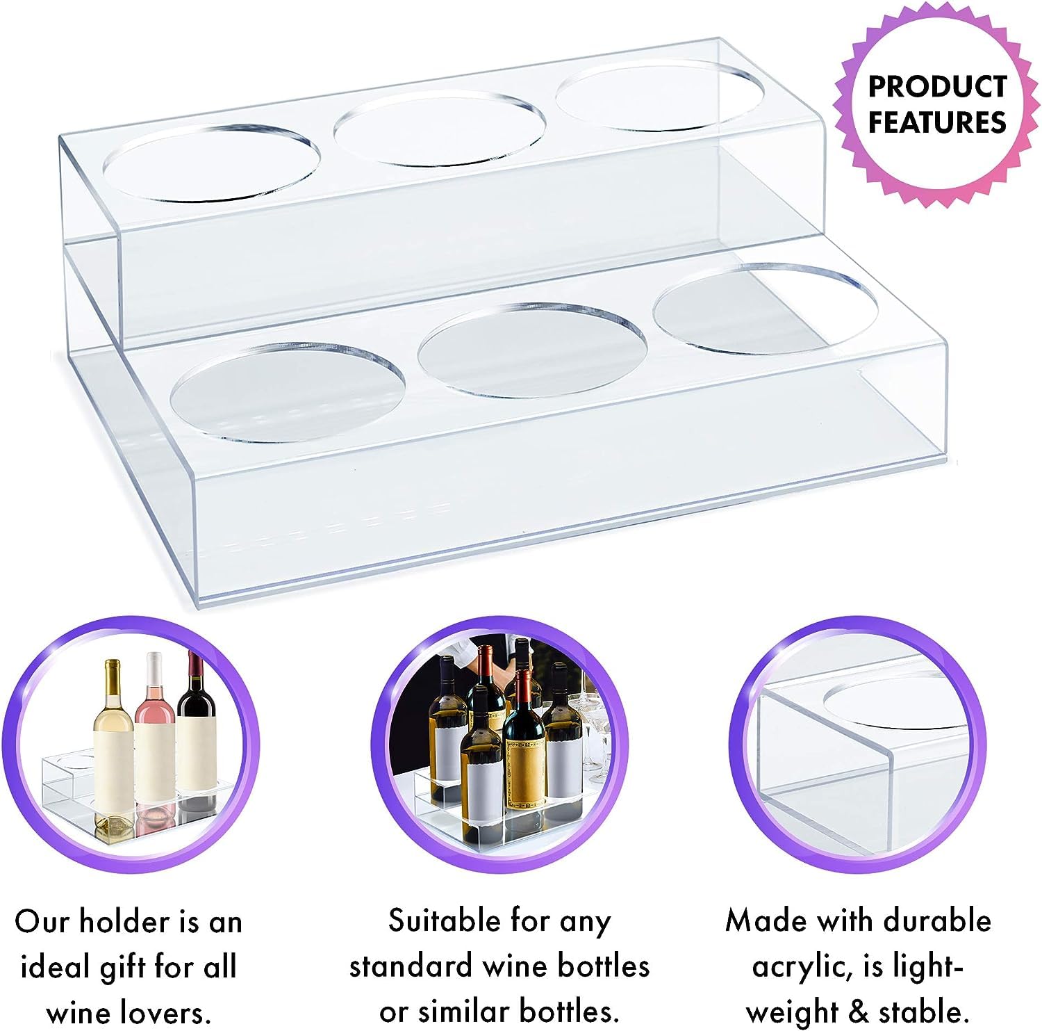 Torani Syrup Rack - 6-Bottle Coffee Syrup Organizer for Coffee Bars & Home Kitchens - Perfect for Espresso, Latte & Cocktail Making Accessories
