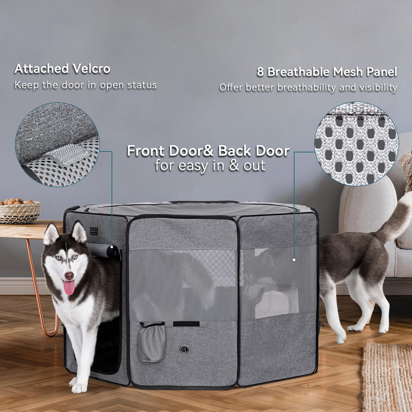 Petsfit Large Portable Dog Playpen for Dogs, Cats, Rabbits & Chicks - 45.5