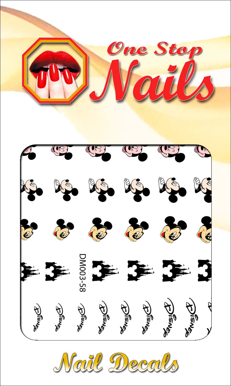 Mickey Mouse Water Slide Nail Decals - Easy to Apply Disney Nail Art Stickers for DIY Manicure - Perfect for Parties, Holidays & Disney Themed Events
