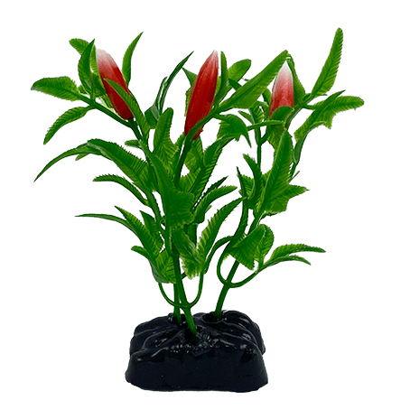 Premium Green Palm Plastic Betta Fish Plants (3 Pack) - Natural Aquarium Decor for Betta Fish Tanks, Enhances Hiding Spots & Reduces Stress