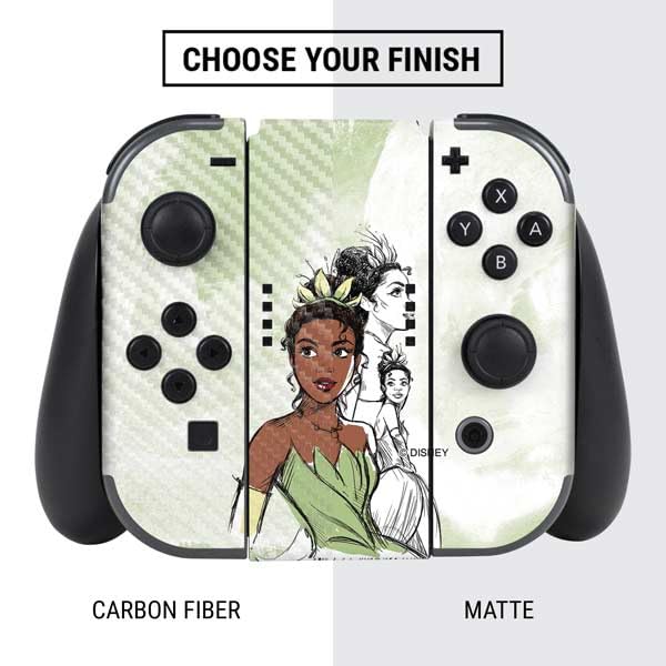 Official Disney Princess Tiana Sketch Skin Decal for Nintendo Switch Bundle - Custom Protective Vinyl Cover for Gaming Console - Perfect for Disney Fans & Switch Gamers